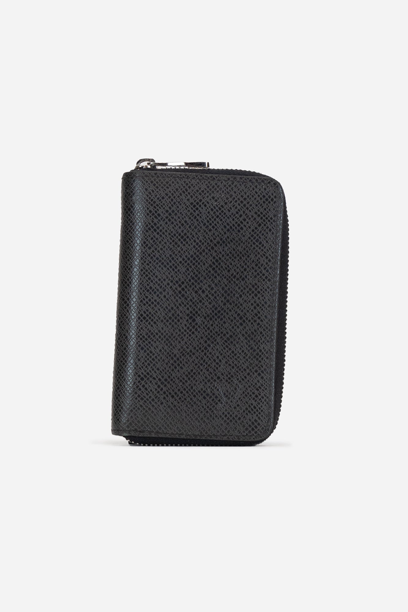 Black Zipper LV Embossed Wallet