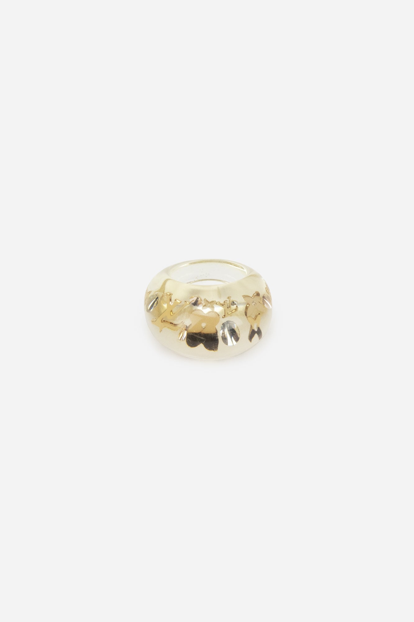 Clear Gold Monogram Inclusions Ring