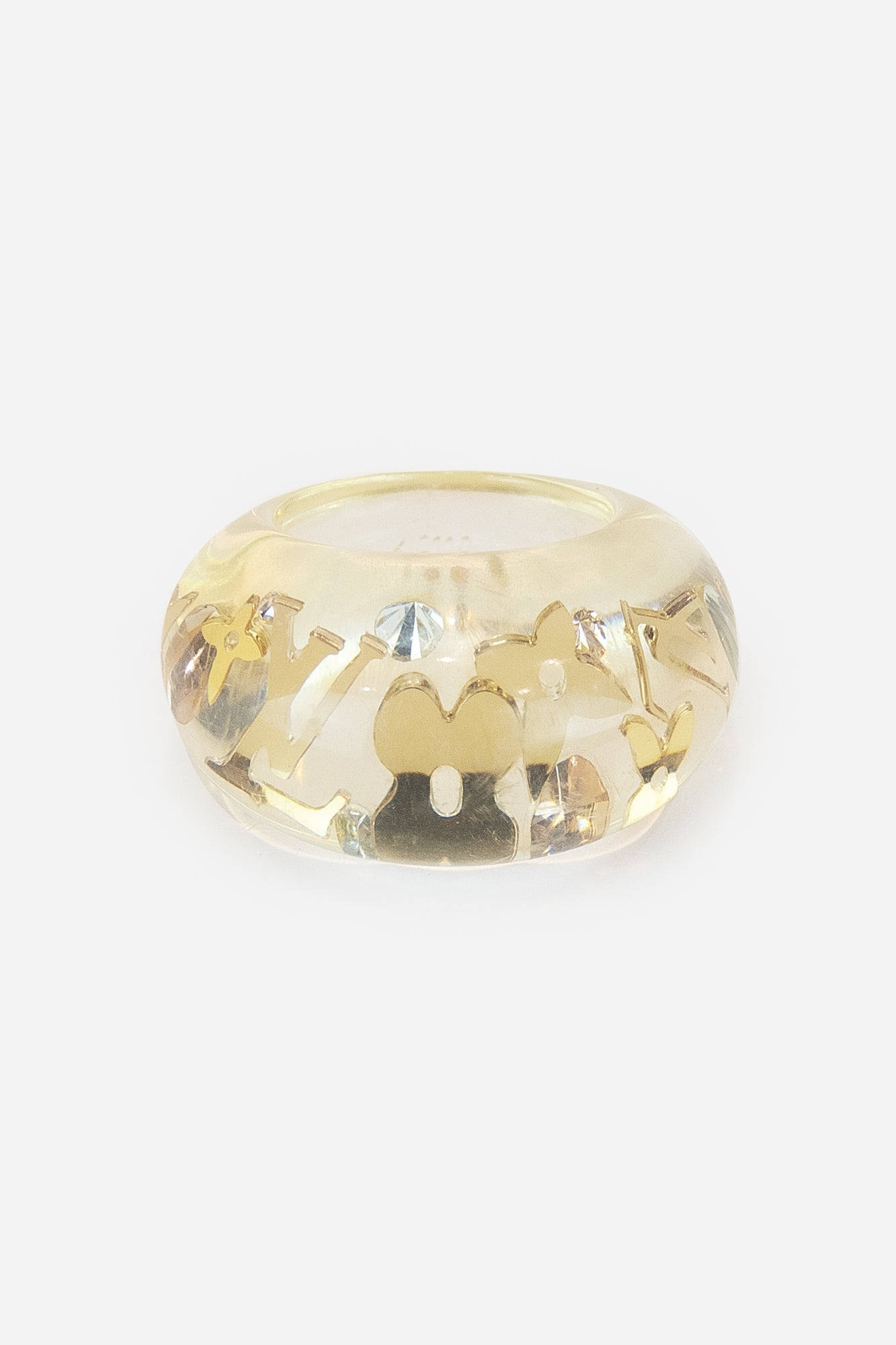 Clear Gold Monogram Inclusions Ring