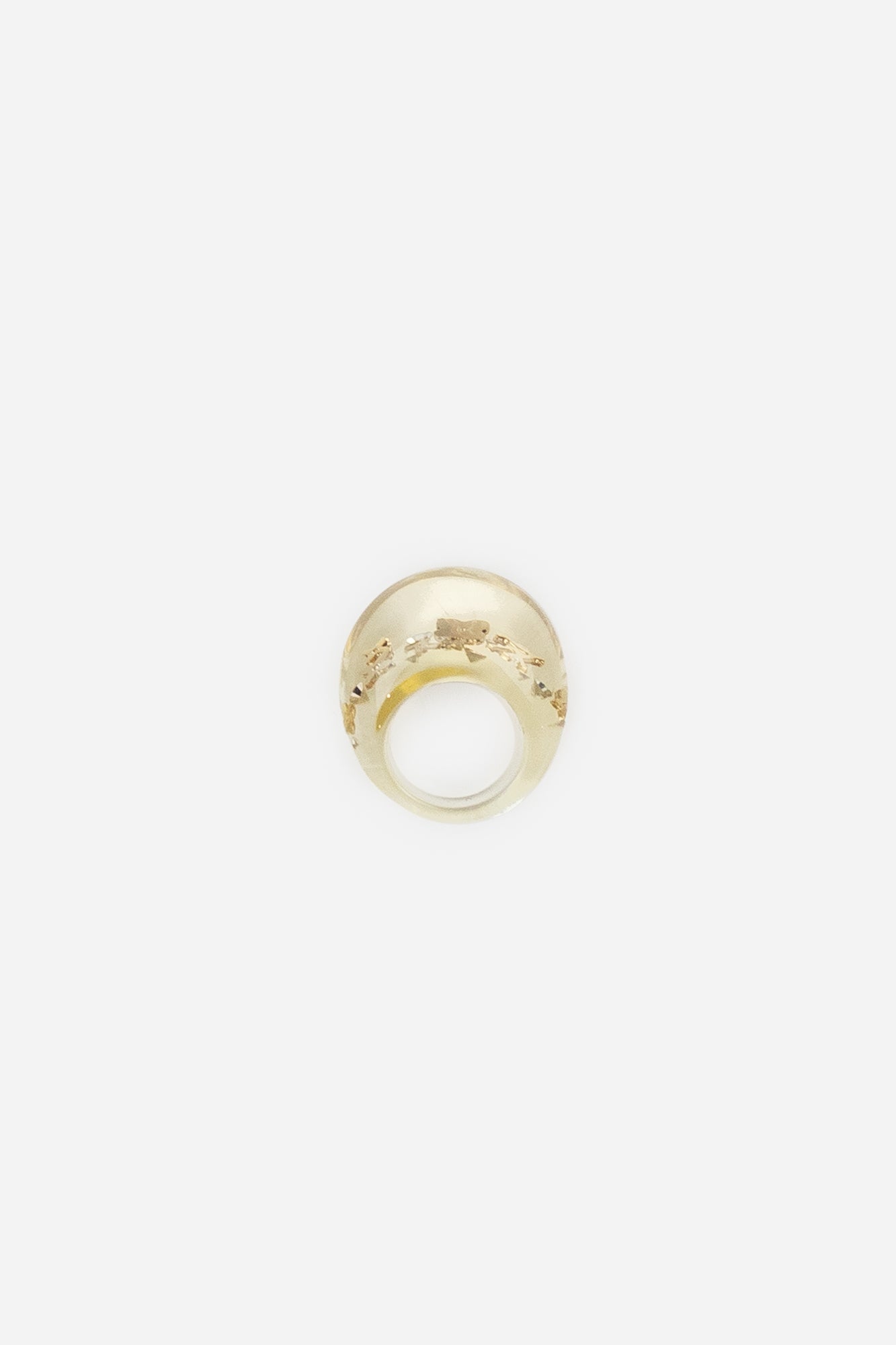 Clear Gold Monogram Inclusions Ring