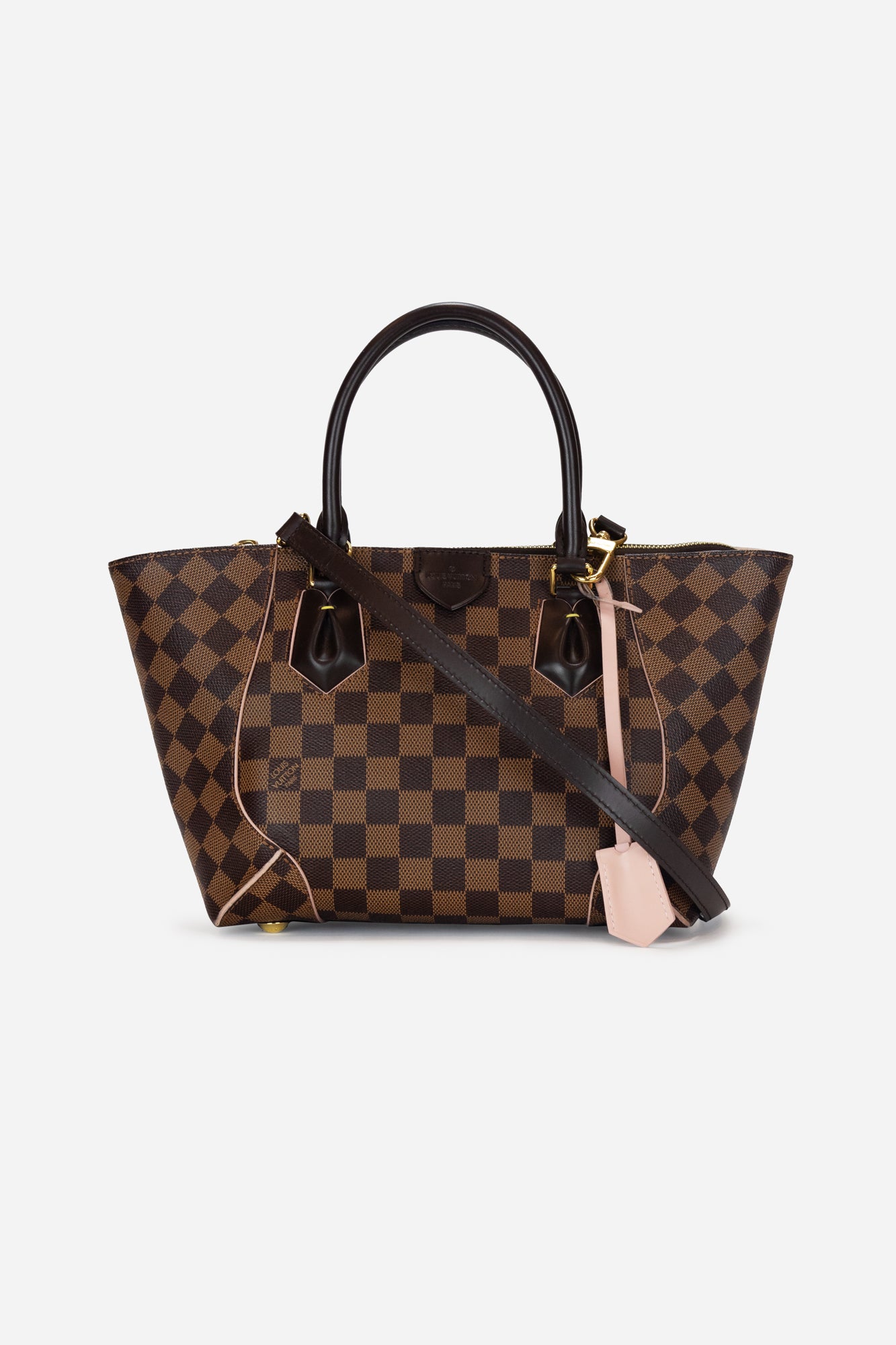Damier Caissa Tote PM with Pink Seams