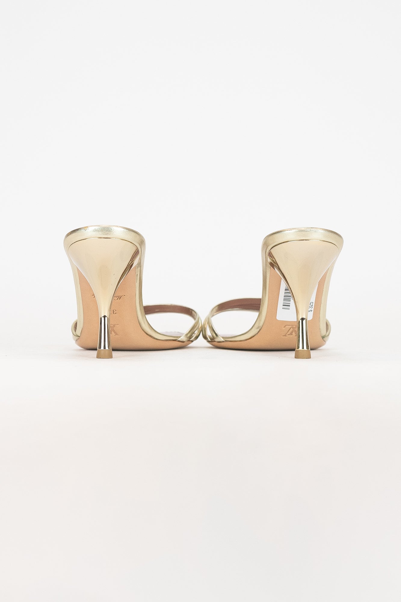 Gold 4 Strap Open Toe Pumps