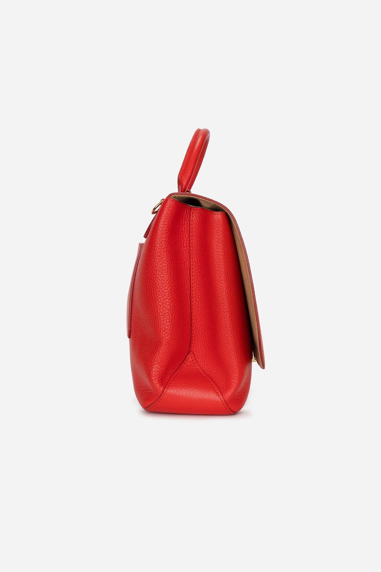 Red Leather Taurillon Volta Top Handle bag