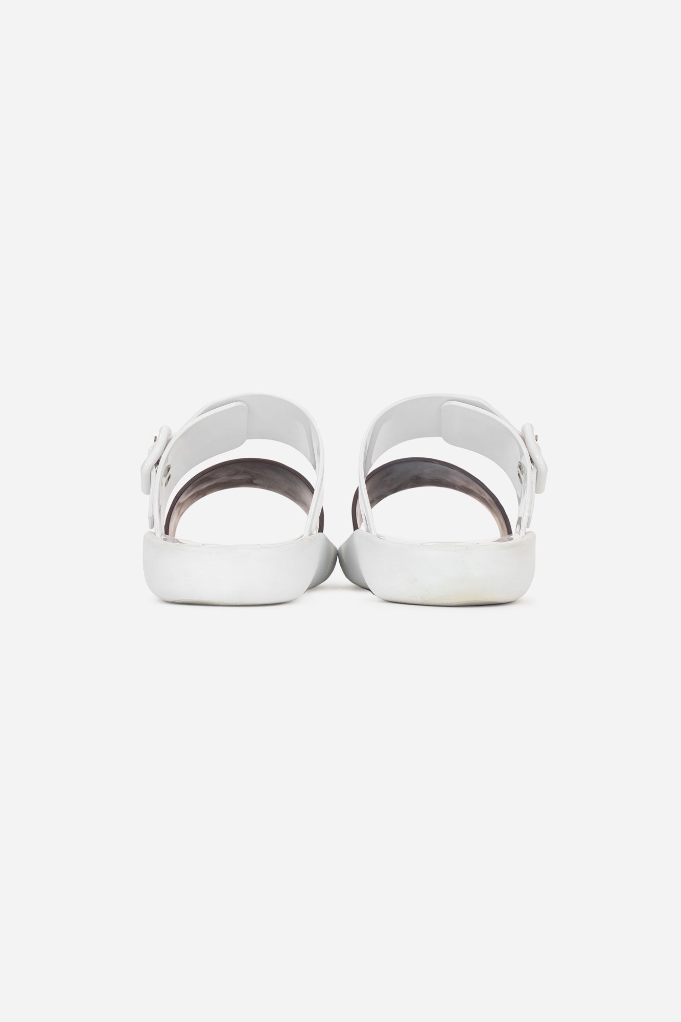 White Double Strap Monogram LV Sunbath Sandals