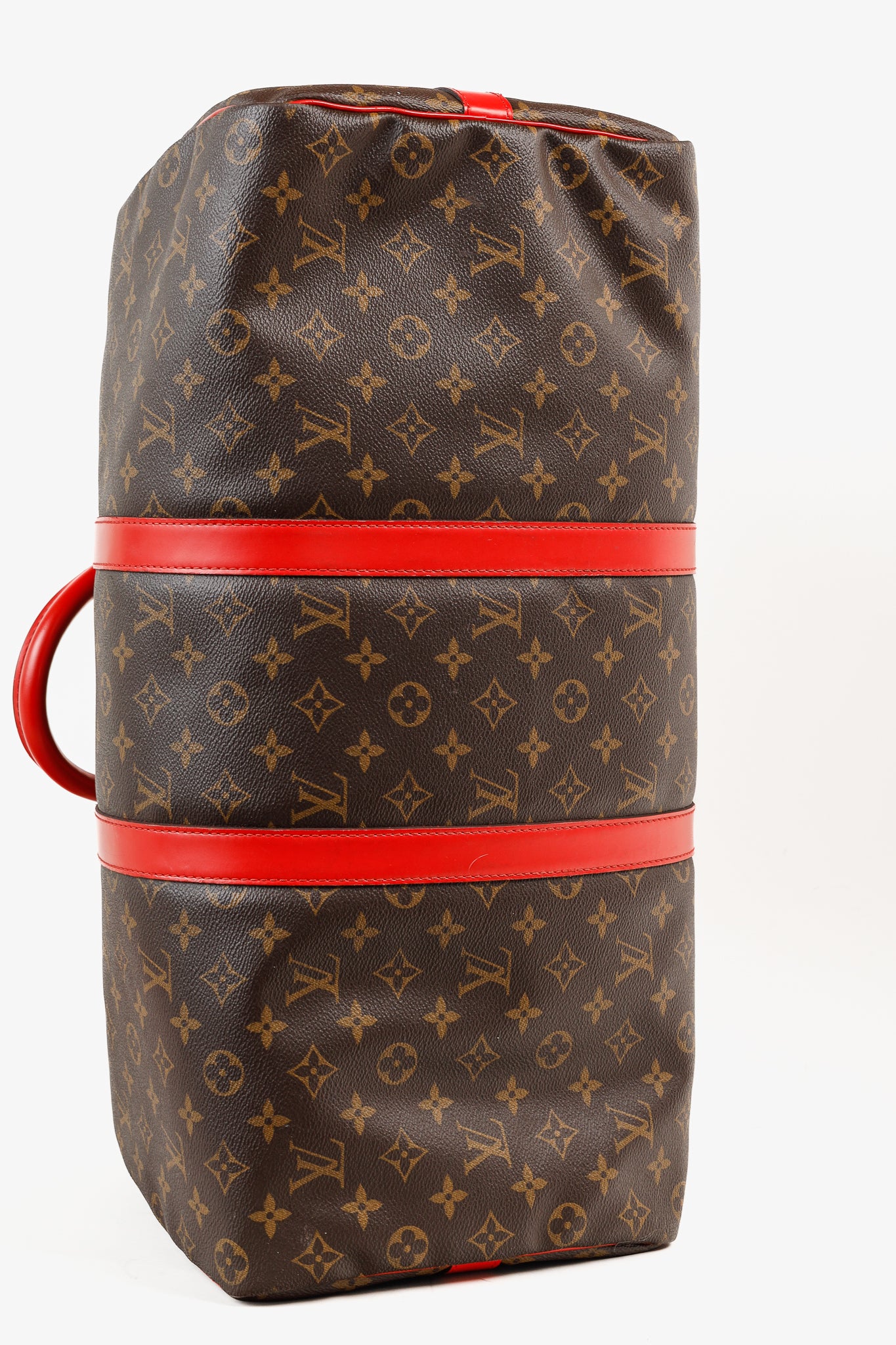 Keepall Bandoulière 50 Monogram Canvas & Coquelicot Leather Bag