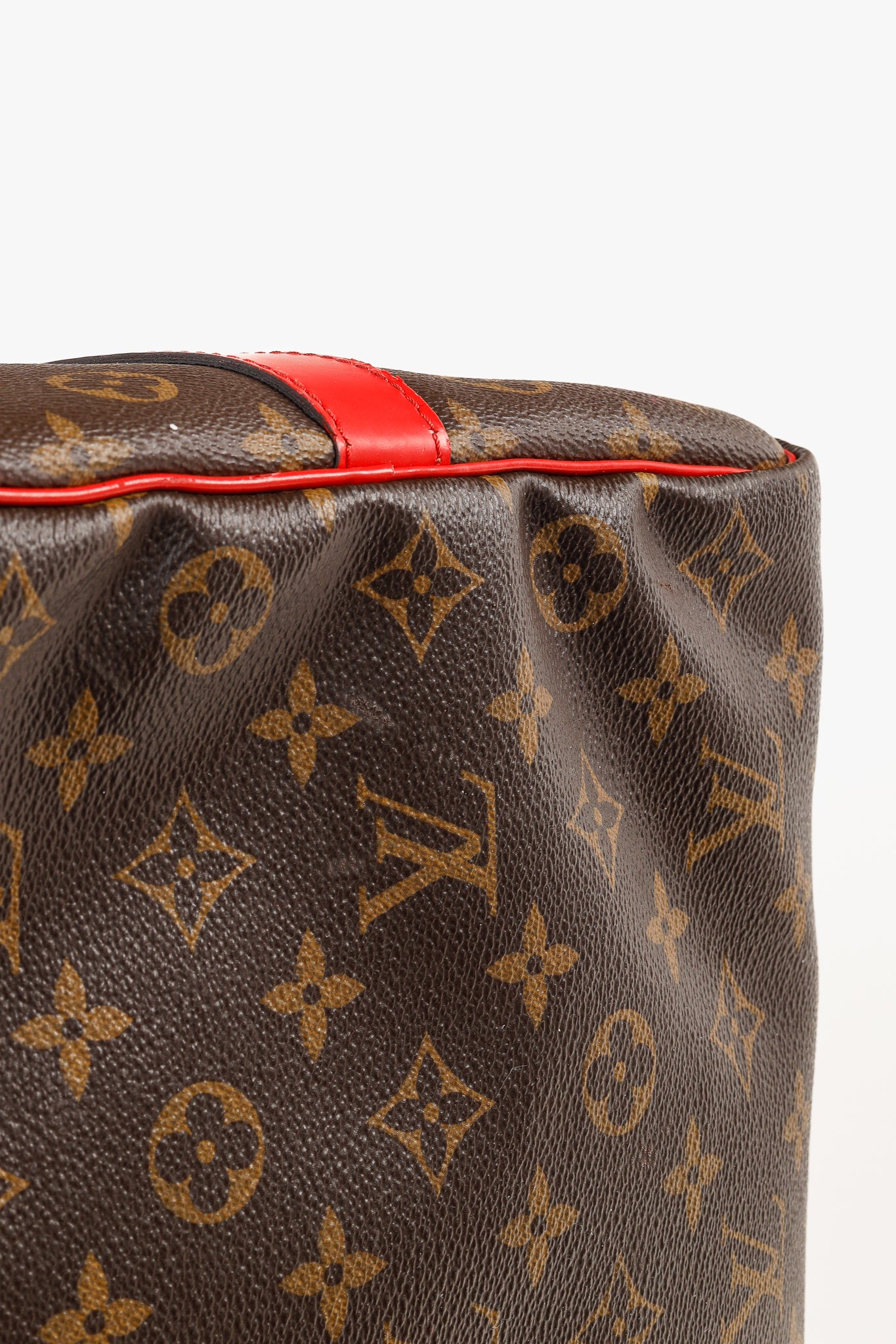 Keepall Bandoulière 50 Monogram Canvas & Coquelicot Leather Bag