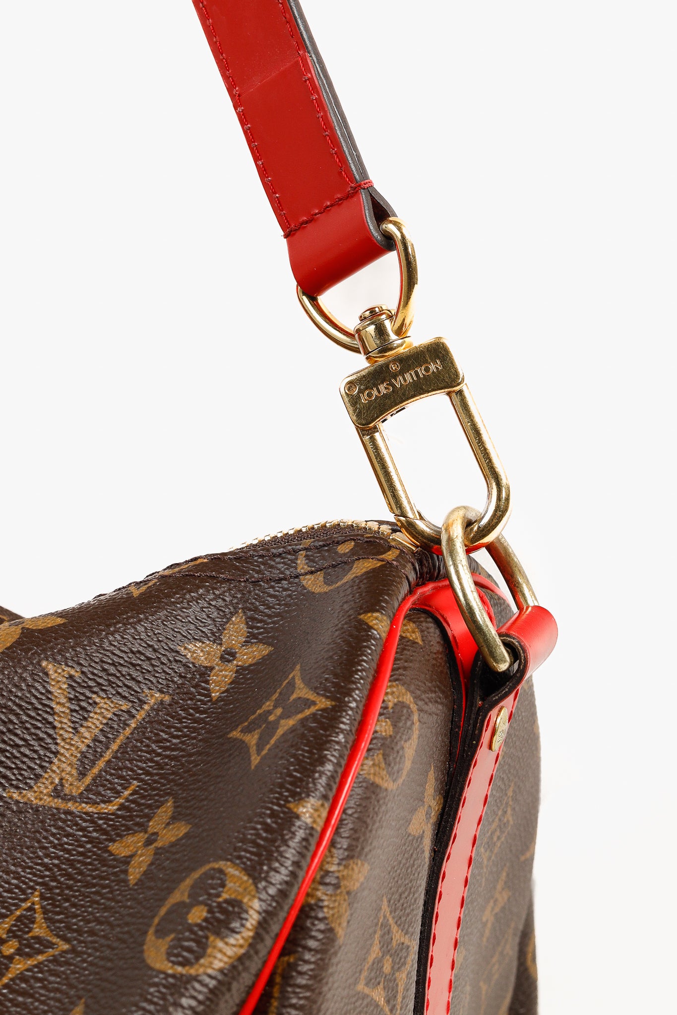 Keepall Bandoulière 50 Monogram Canvas & Coquelicot Leather Bag