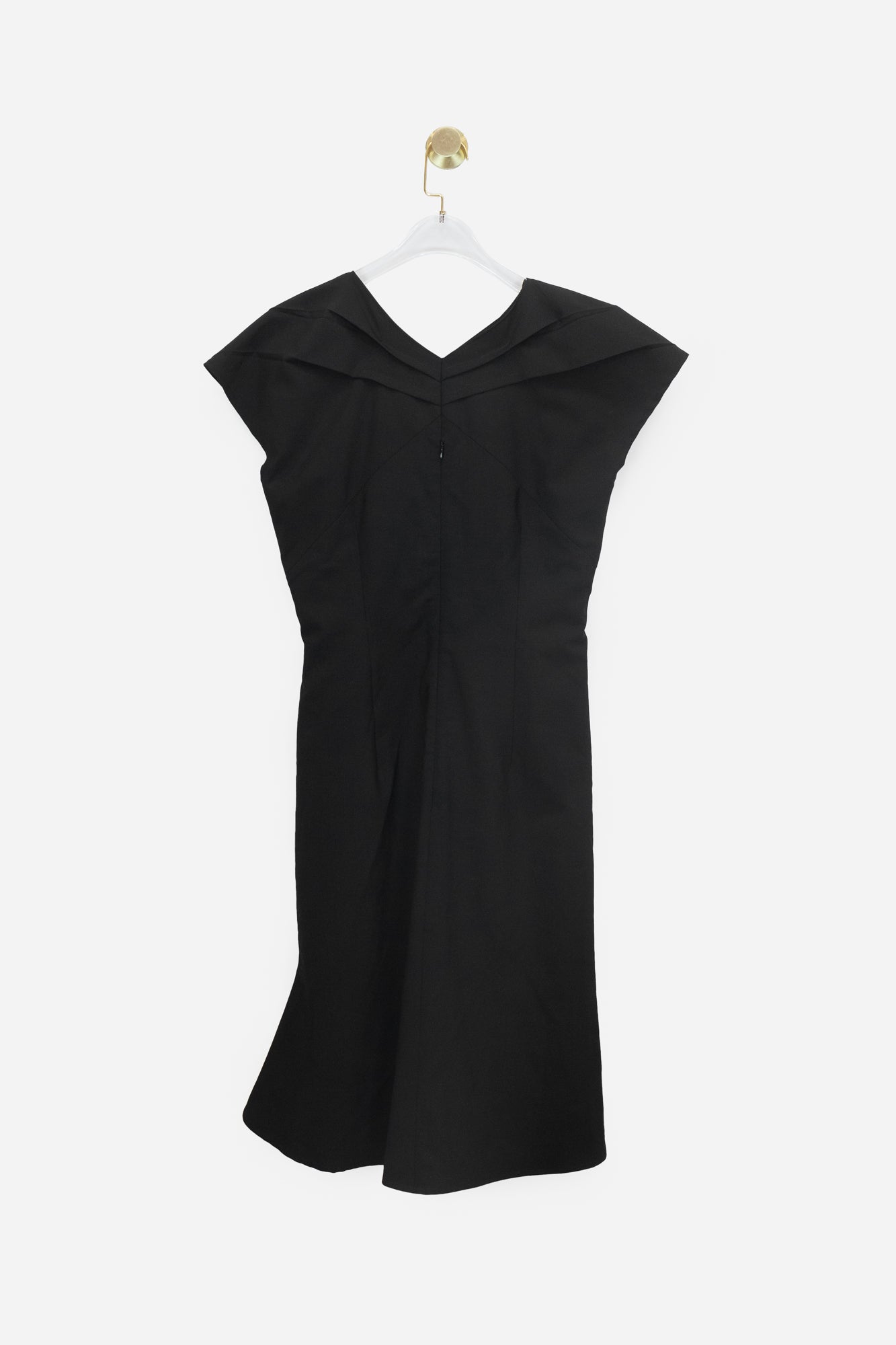 Black Cross Strap Front Zip Back Dress