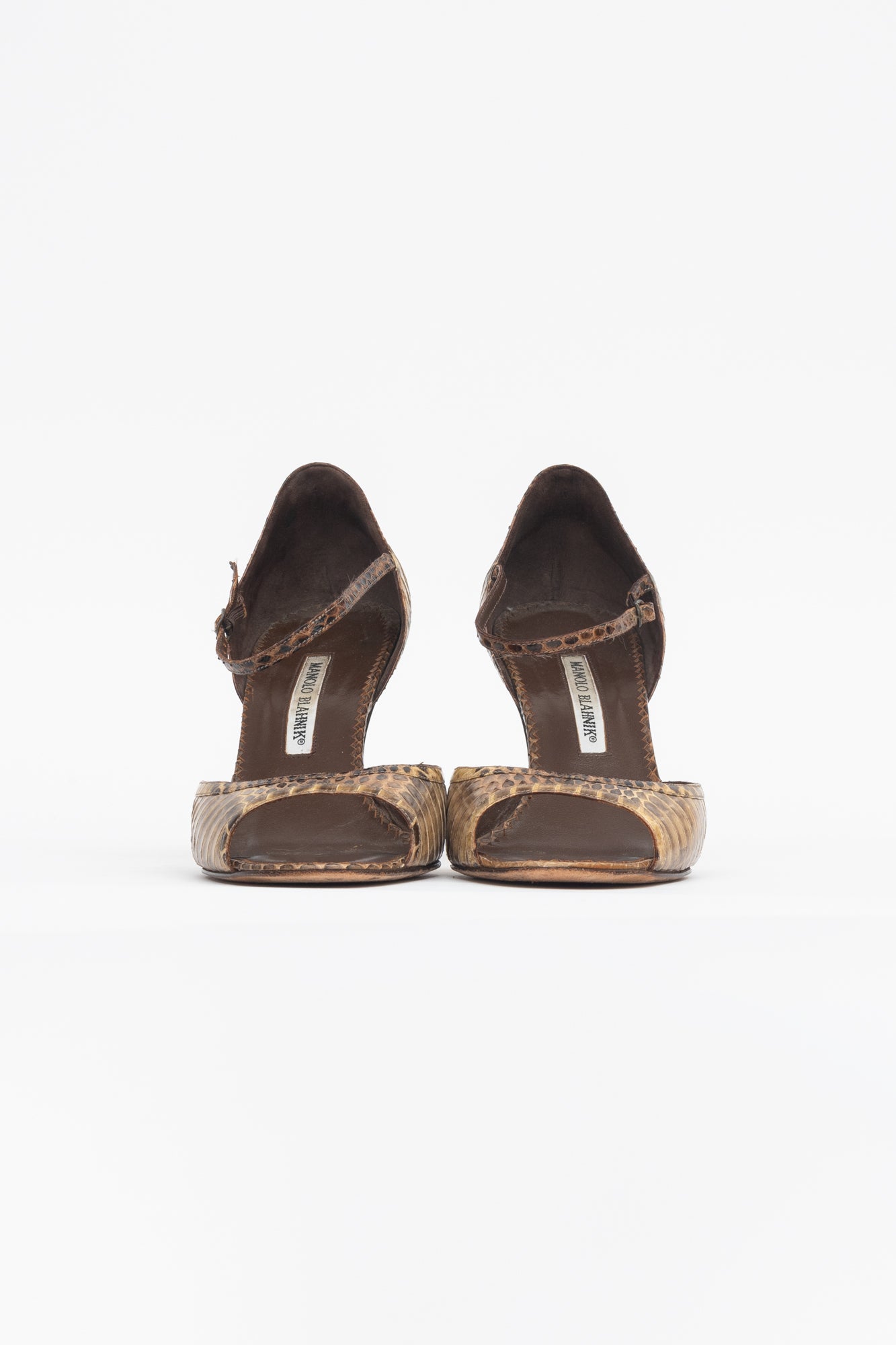 Croc Brown Open Toe Pump