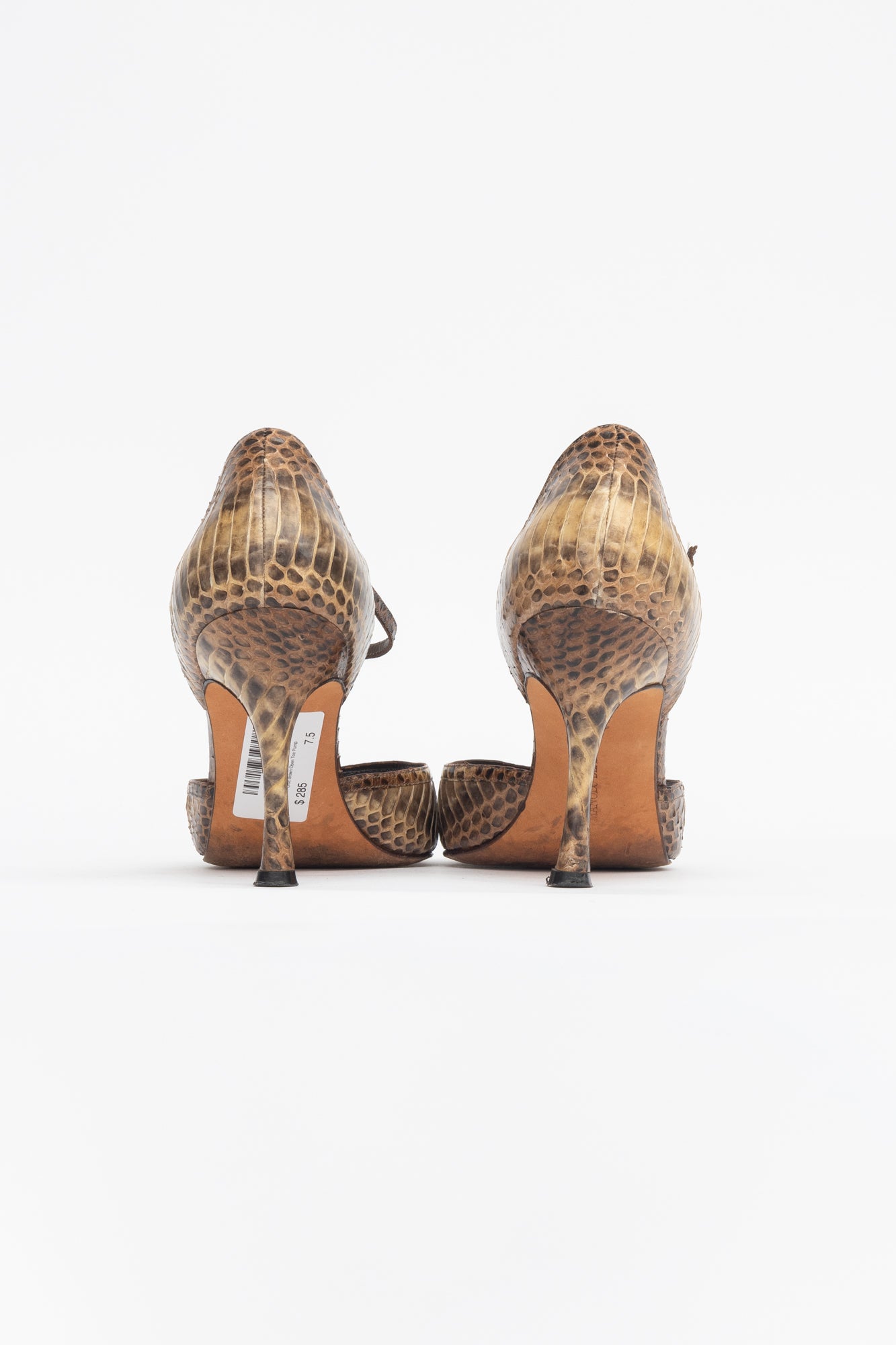 Croc Brown Open Toe Pump