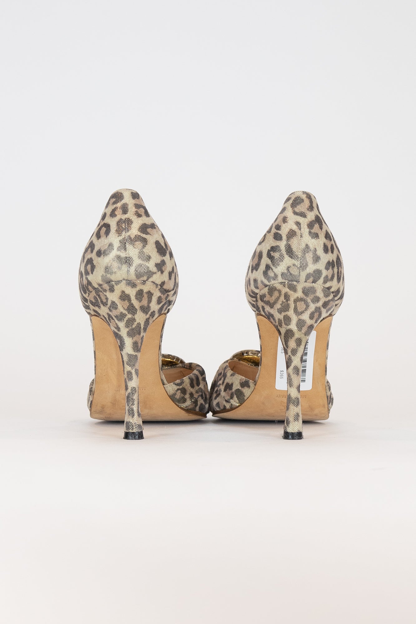 Gold Resin Buckle Cheetah Print Pump