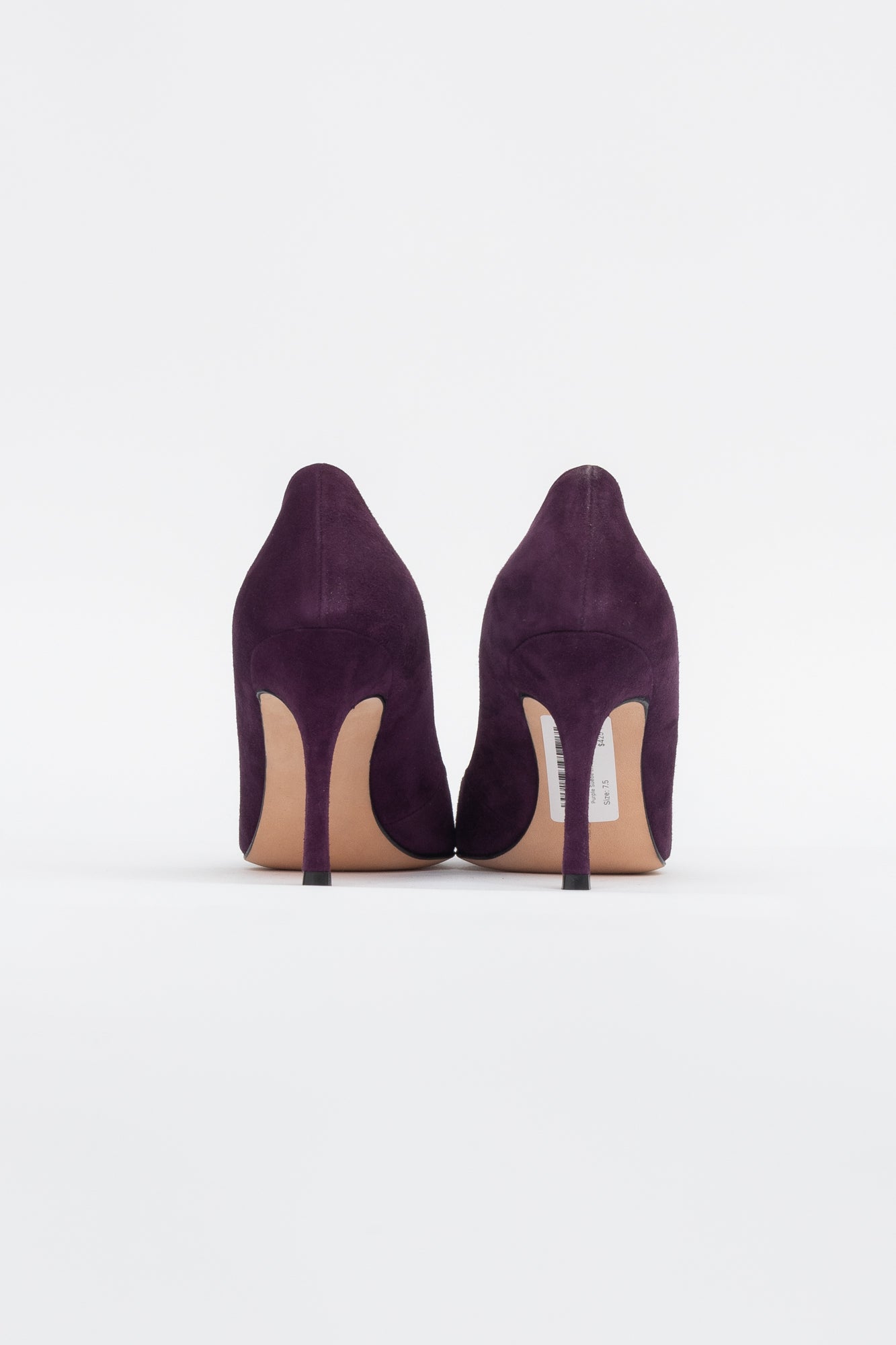 Purple Suede Lisa Flower Pumps