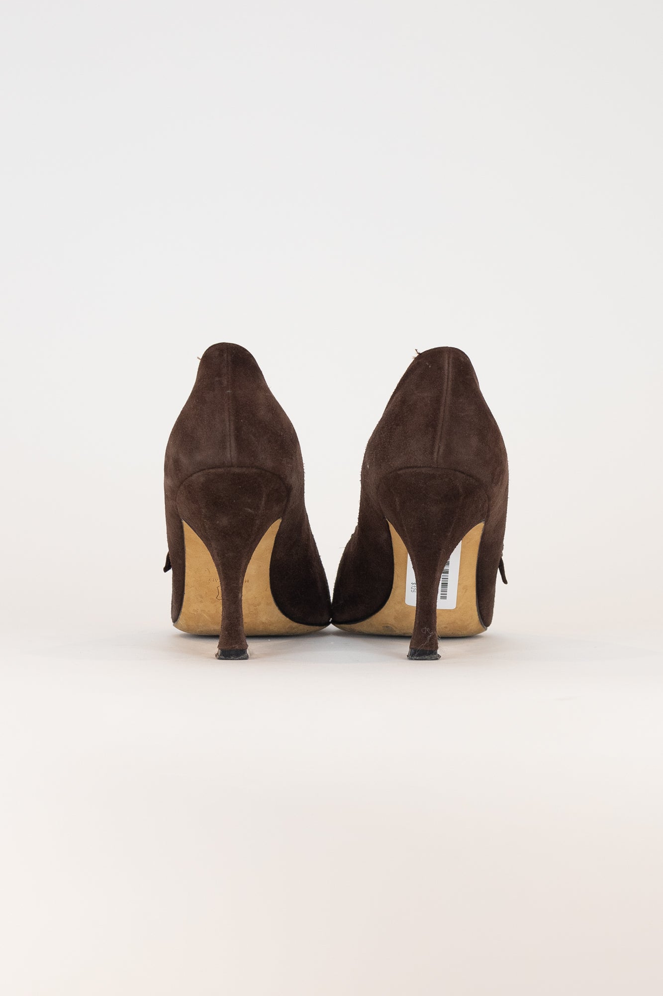 Vintage Brown Suede Close Toed Pump