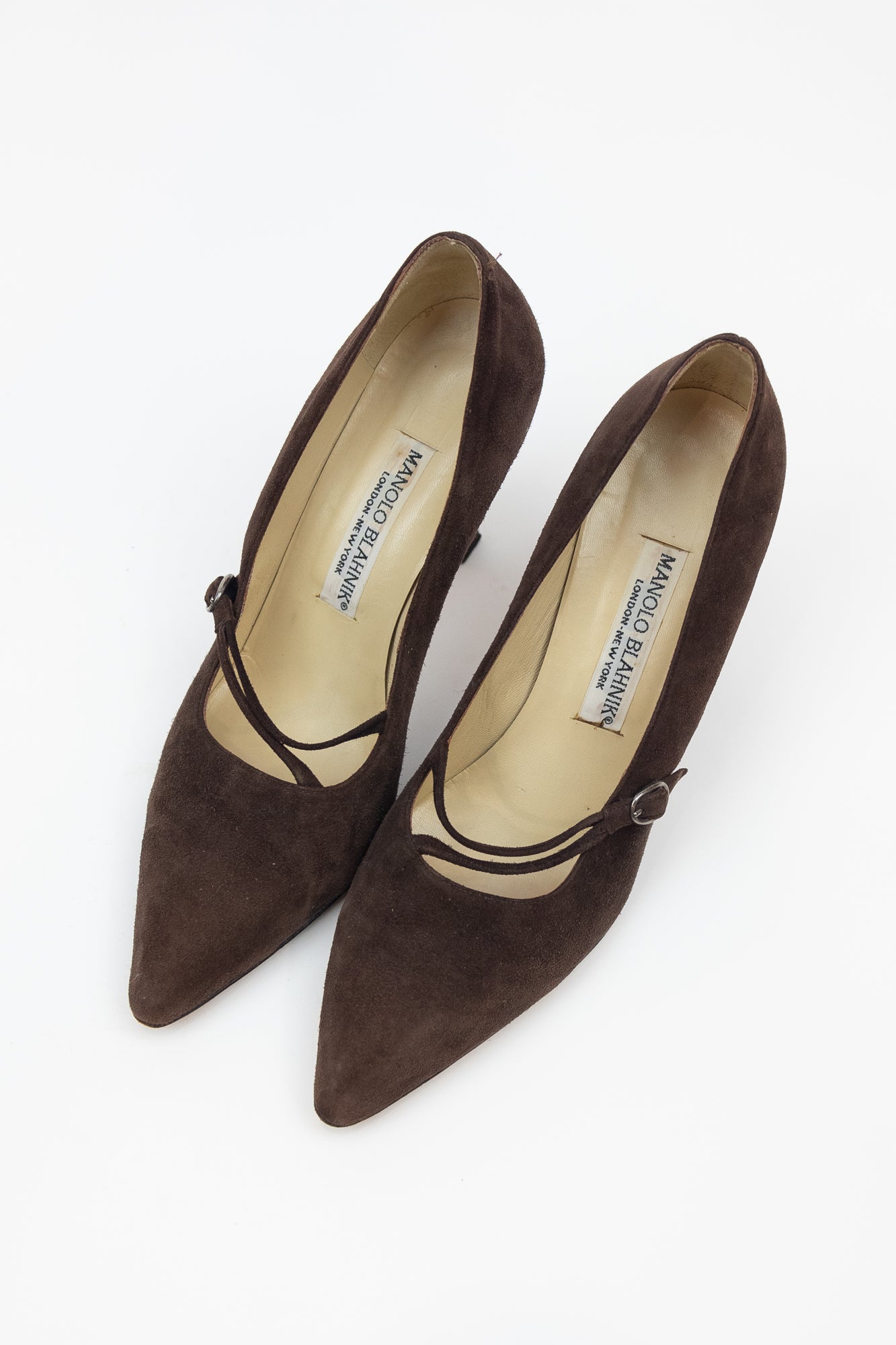 Vintage Brown Suede Close Toed Pump