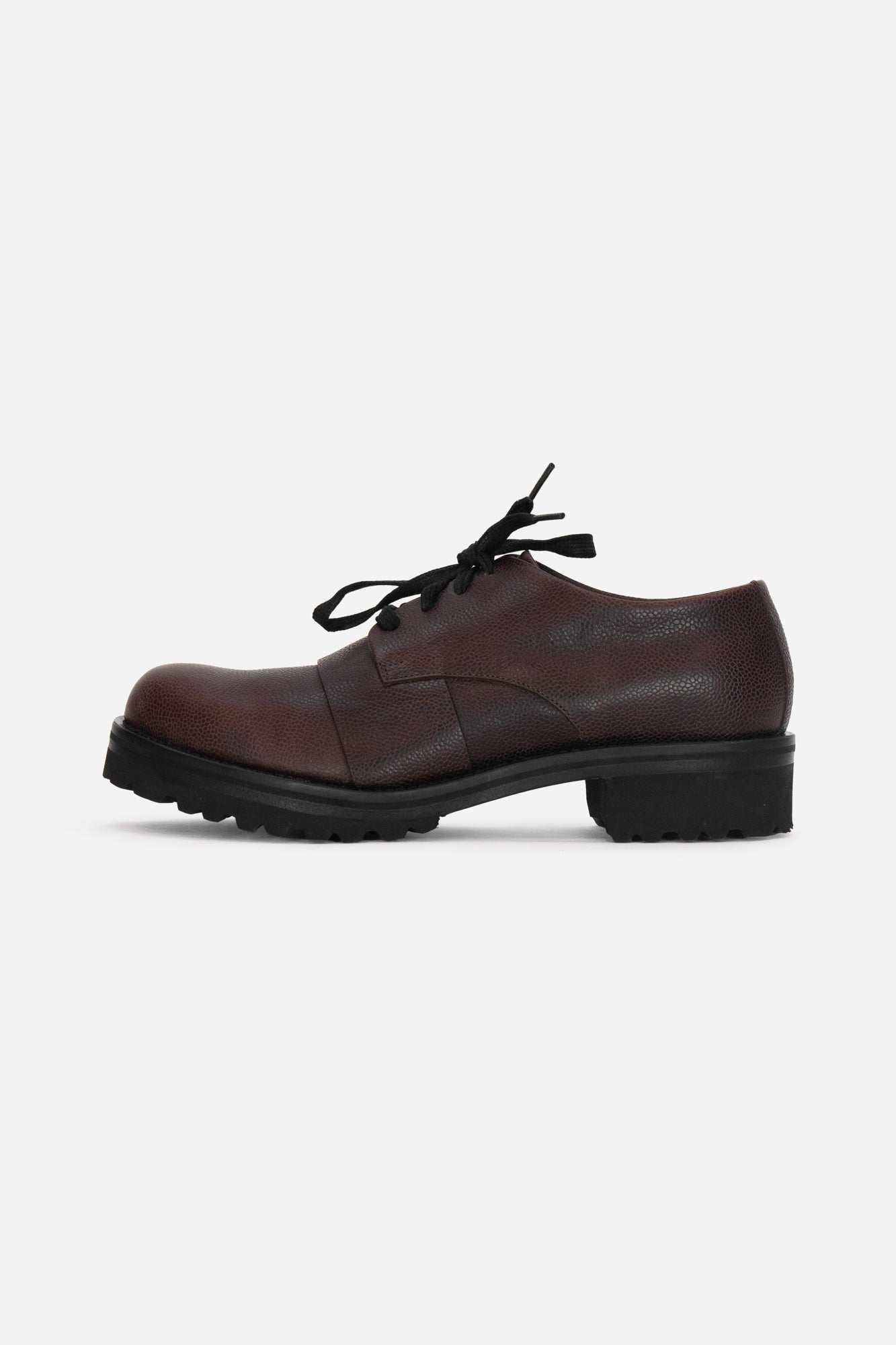 Dark Brown Calf Leather Chunky Dress Shoes