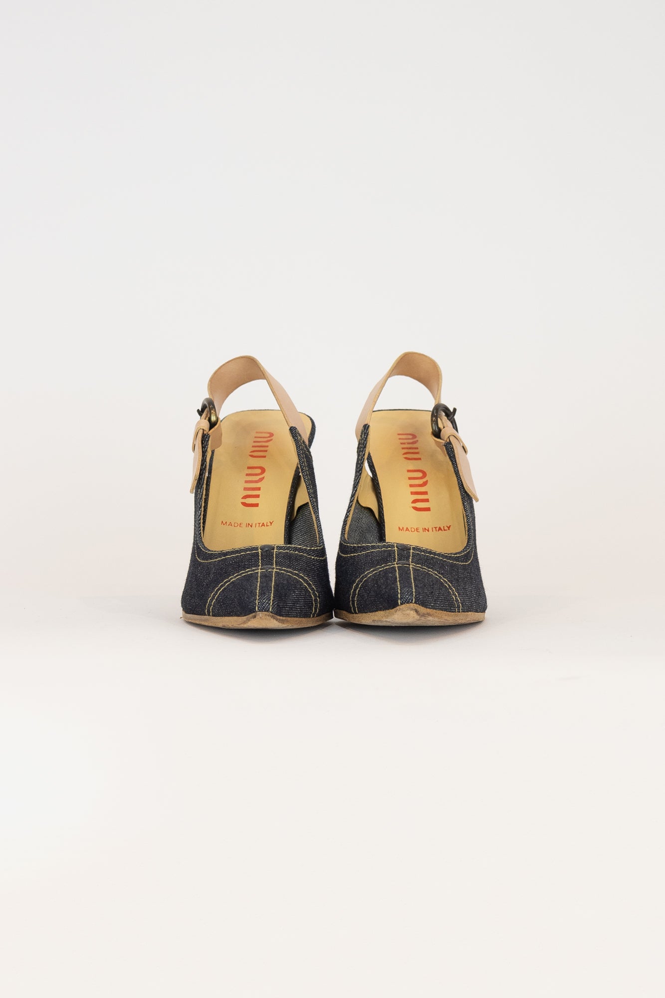 Dark Denim Pointed Toe Sling Back