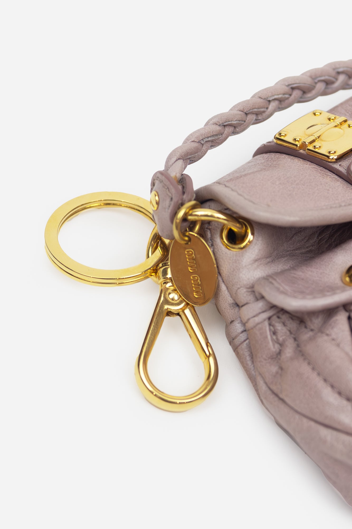 Mini Matelasse Old Rose Key Chain Bag