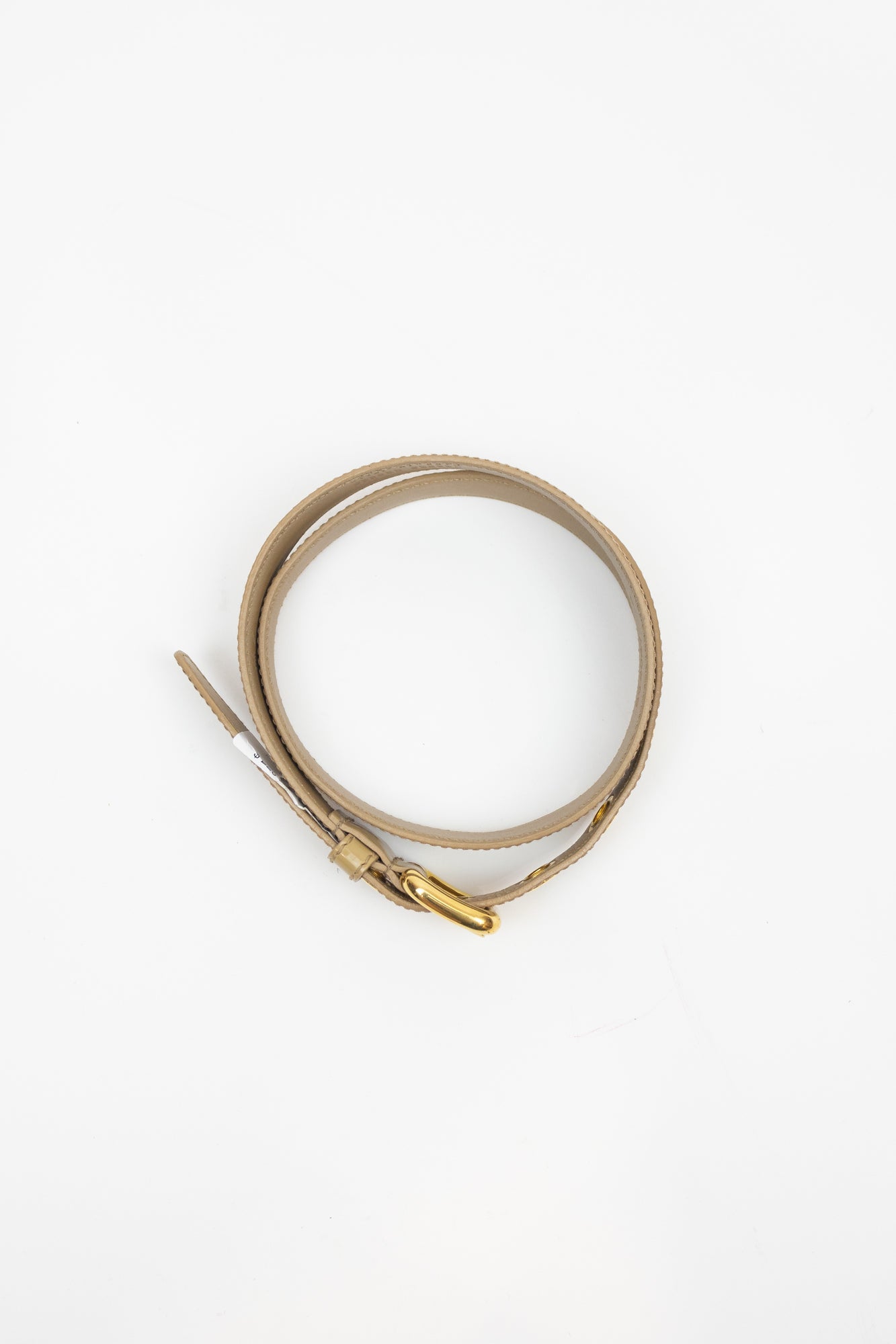 Tan Pantent Leather Gold Detail Belt