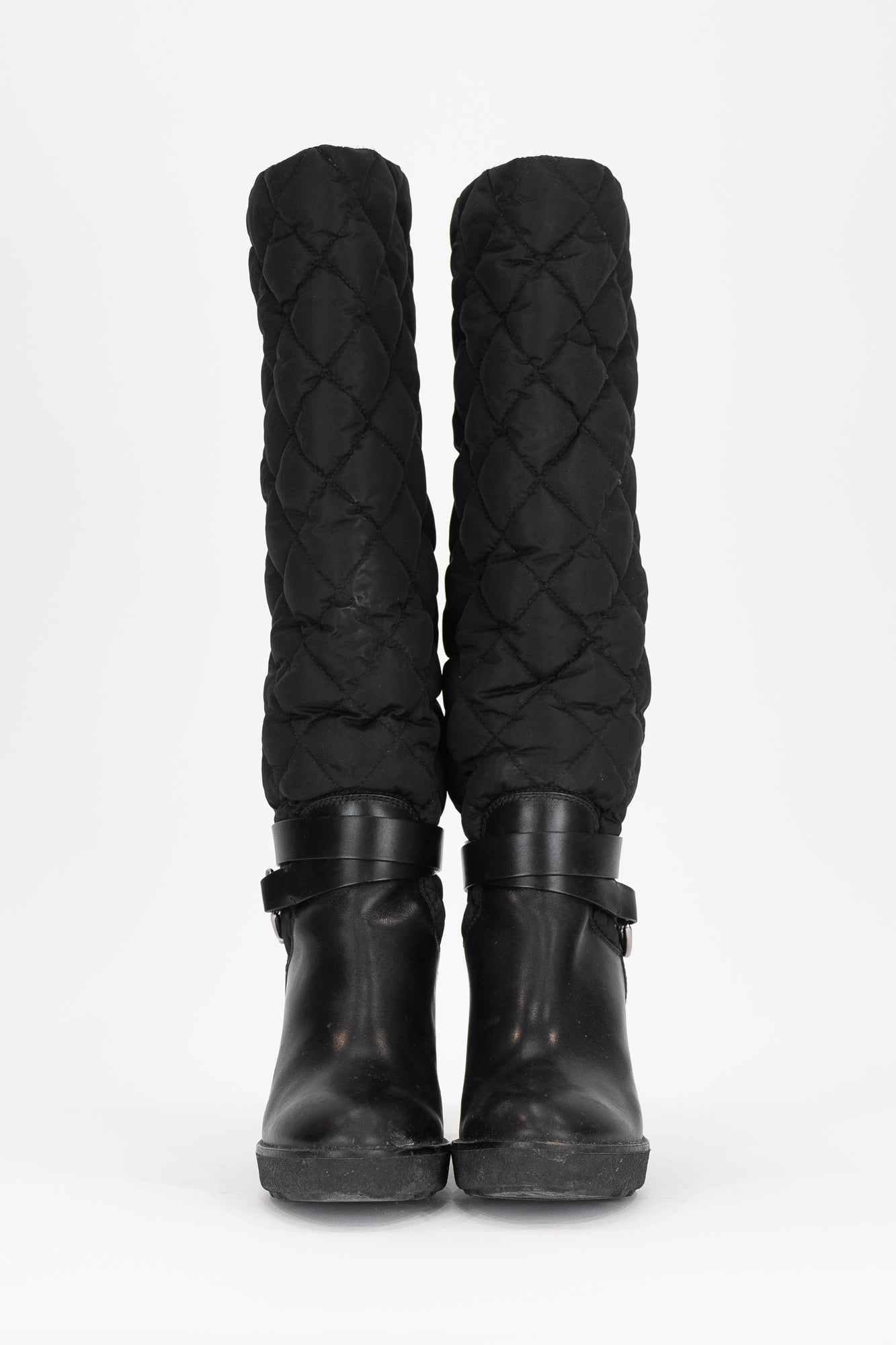 Tall Quilted Wedge Boots