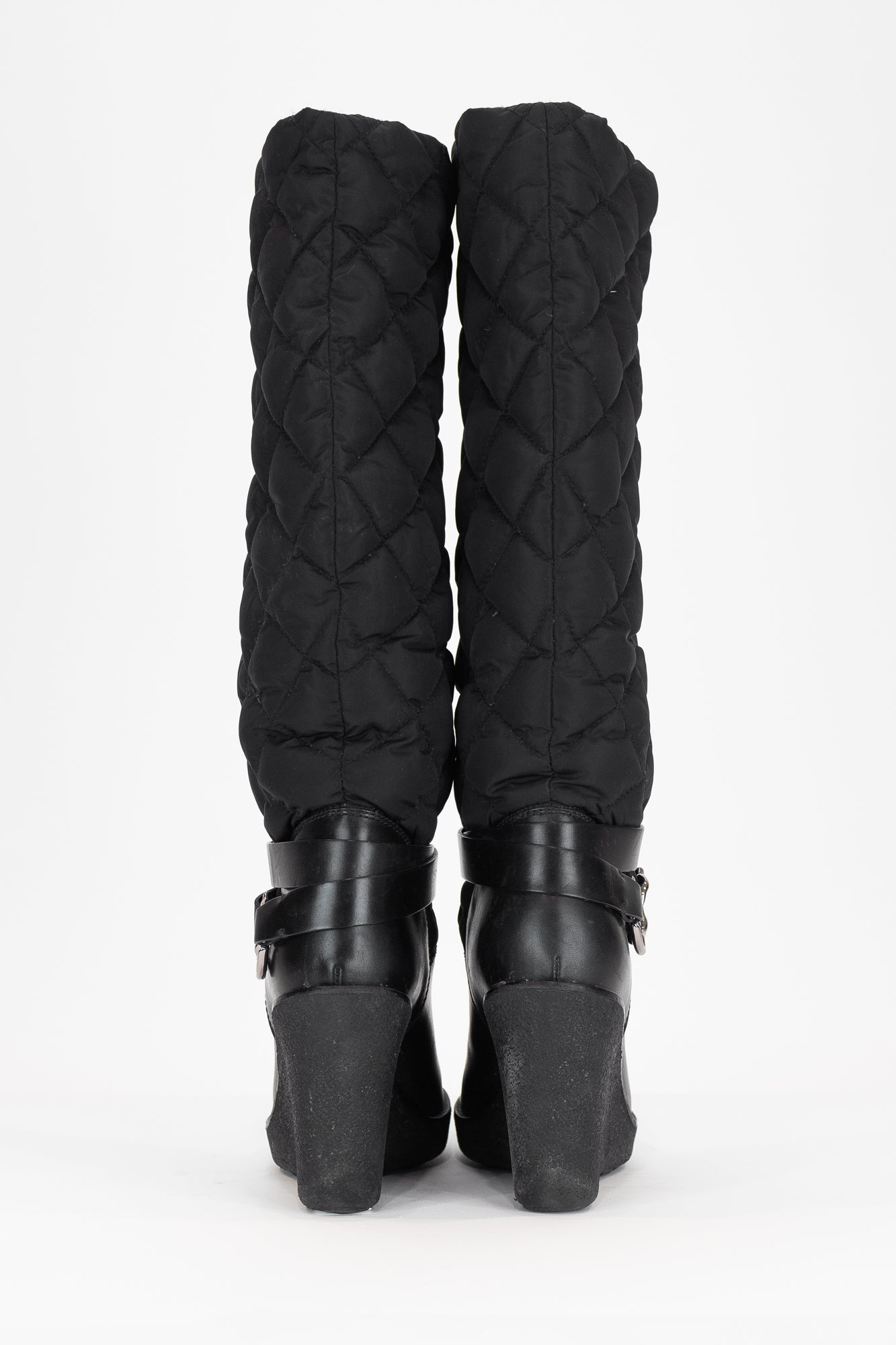 Tall Quilted Wedge Boots