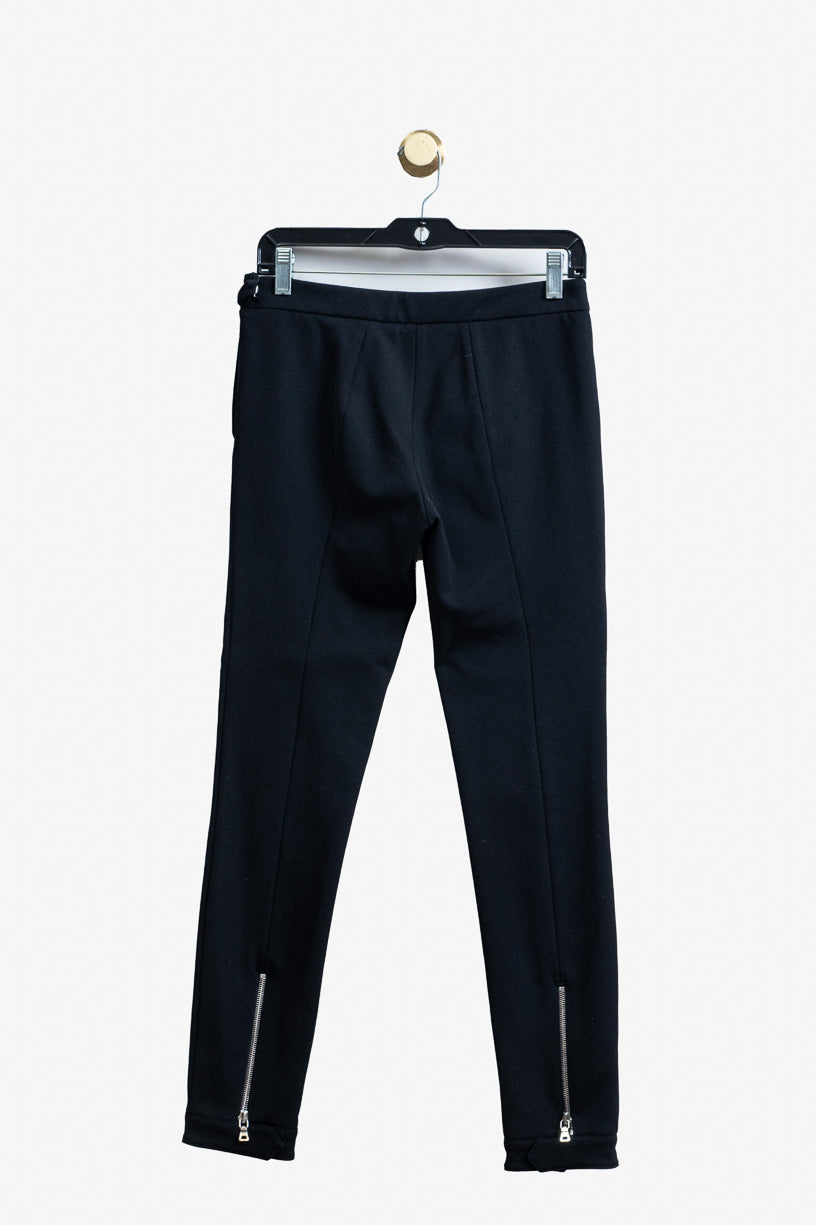 Black Dress Pant With Silver Ankle Zip Polyamid