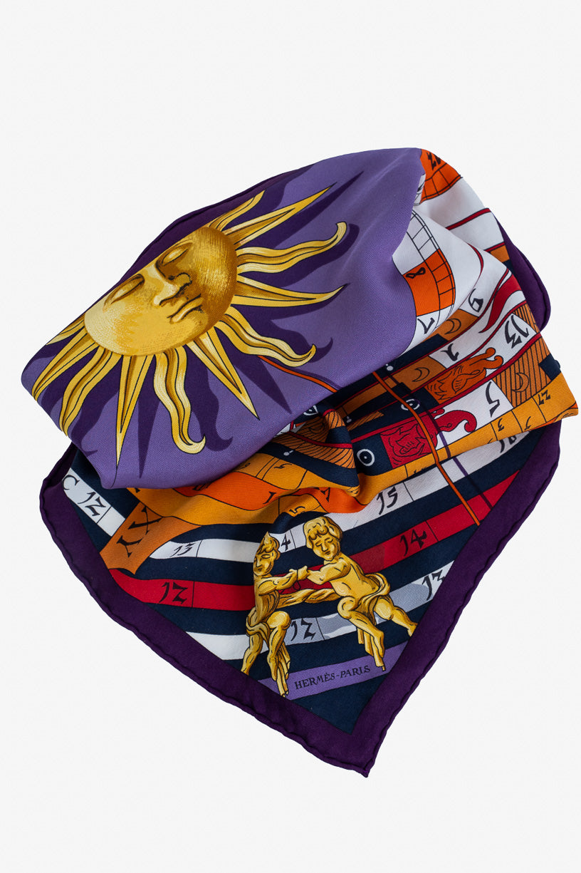 Dies Et Hore Astrology Silk Half Scarf Silk