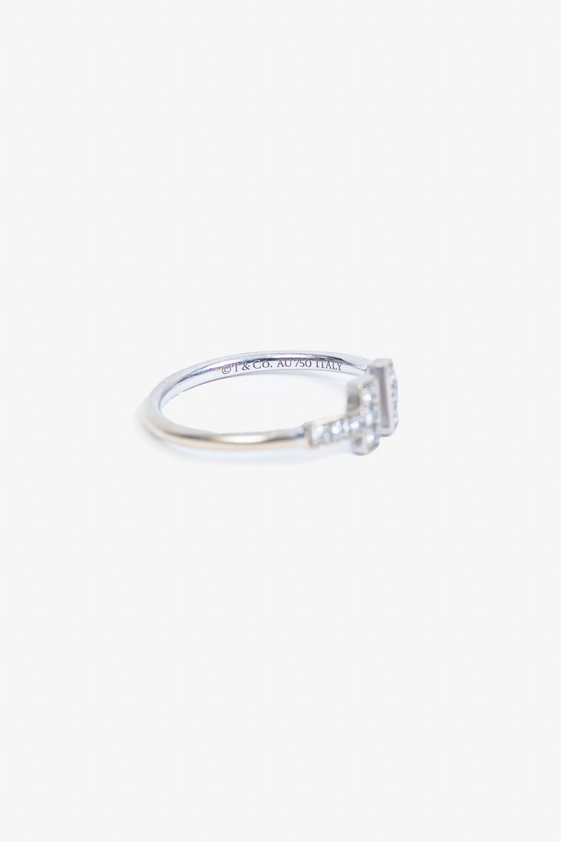 18k White Gold Diamond T Ring 18kwhite gold/Diamond