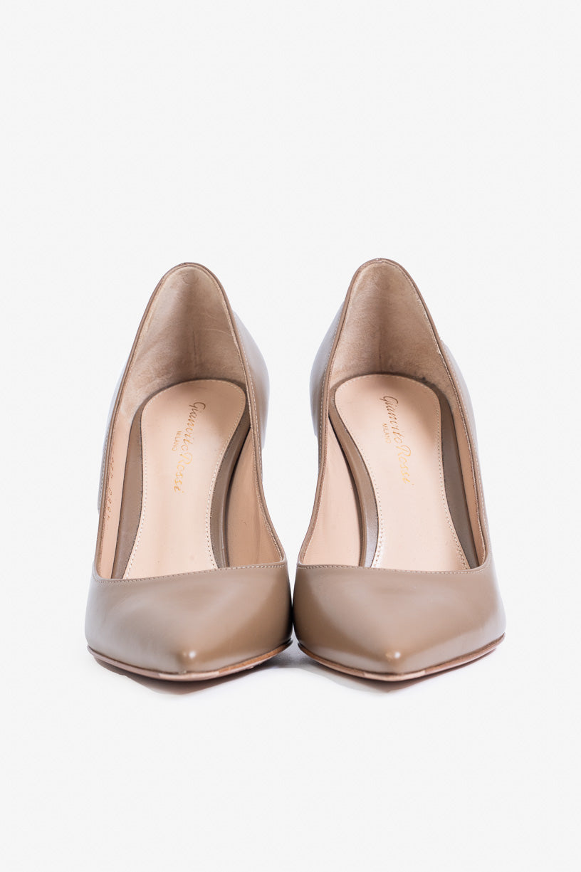 Nude Pointed Toe Pump  Leather