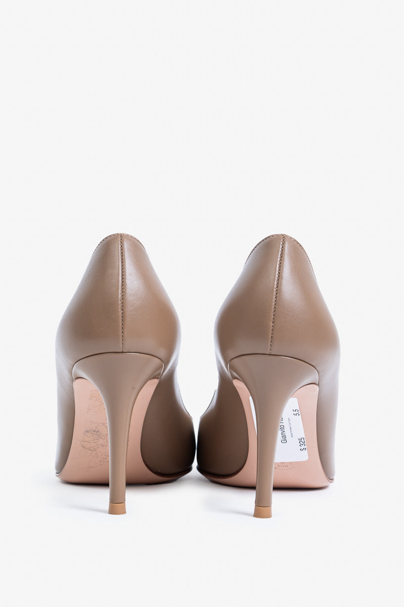 Nude Pointed Toe Pump  Leather