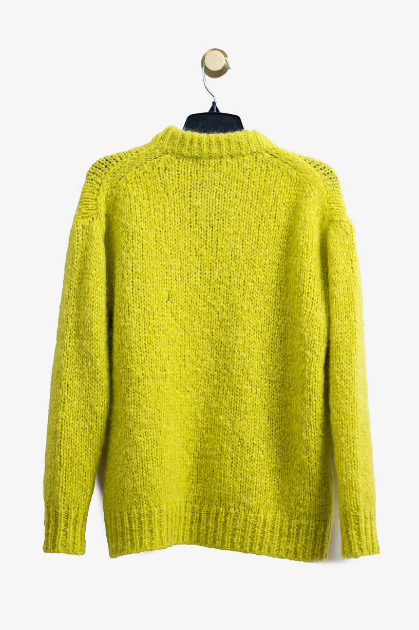 Lime Green Wool Knit Mohair/Wool