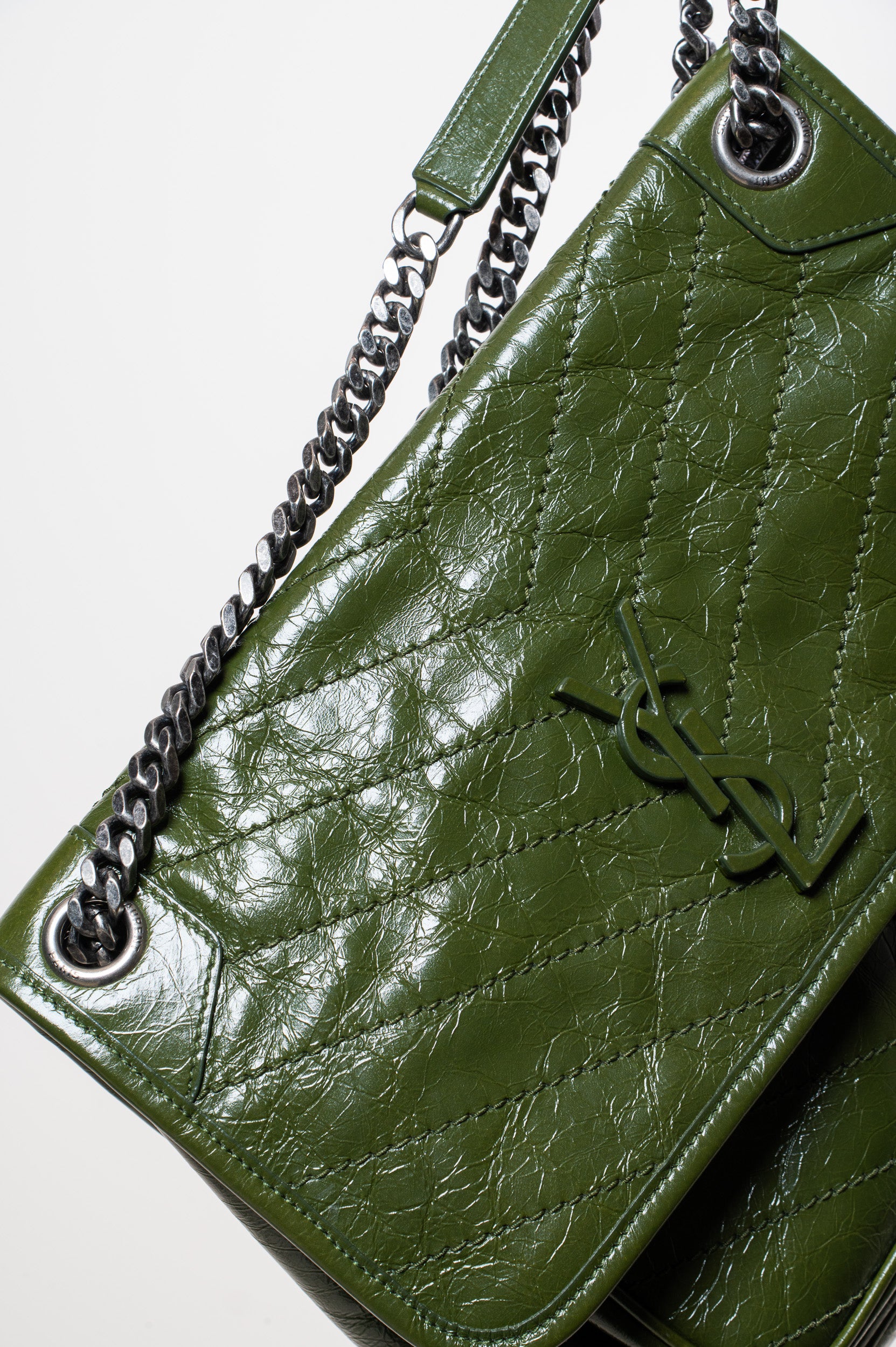 Large Green Calfskin Nikki Crossbody
