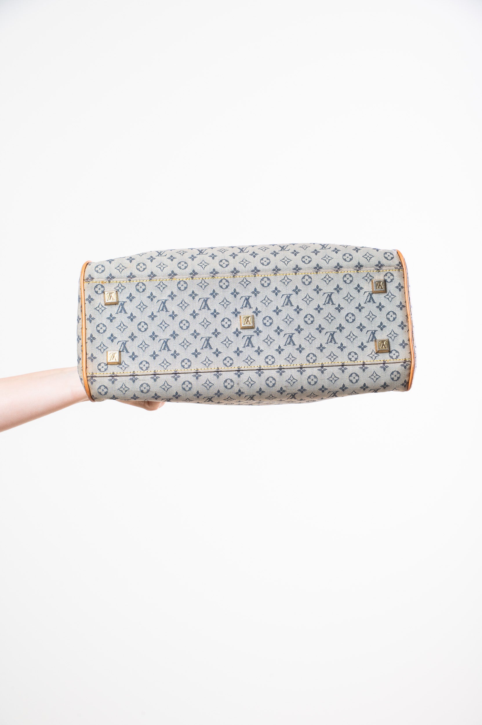 Bottom view of Louis Vuitton Denim Monogram Mini Lin Marie Tote