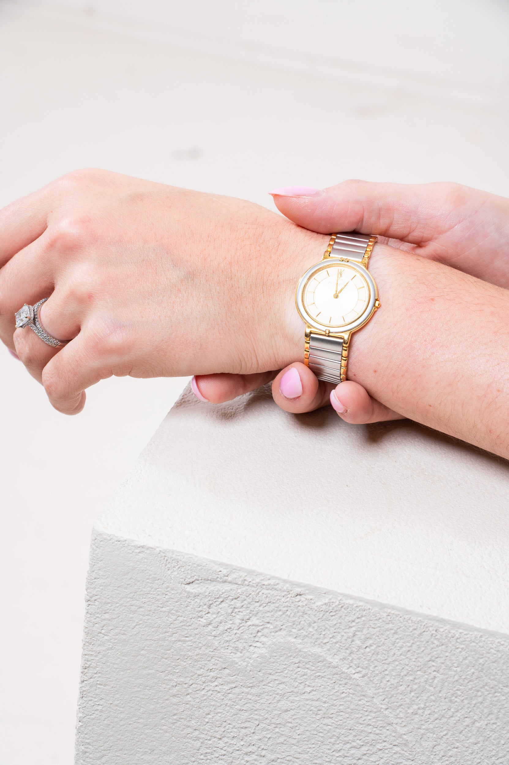 Two-Tone Metal Logo Watch