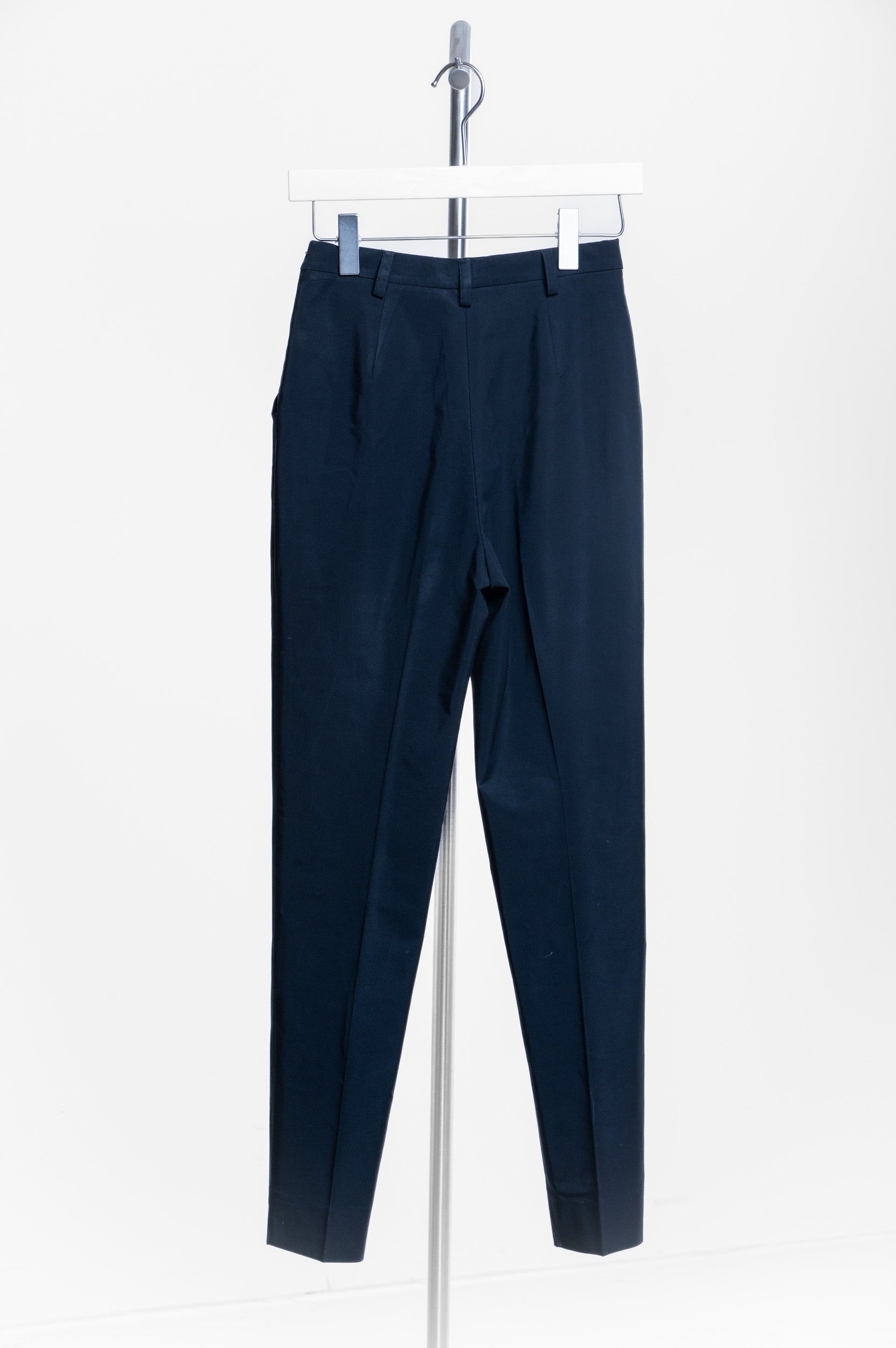 Black Belt Loop Slim Leg Trouser