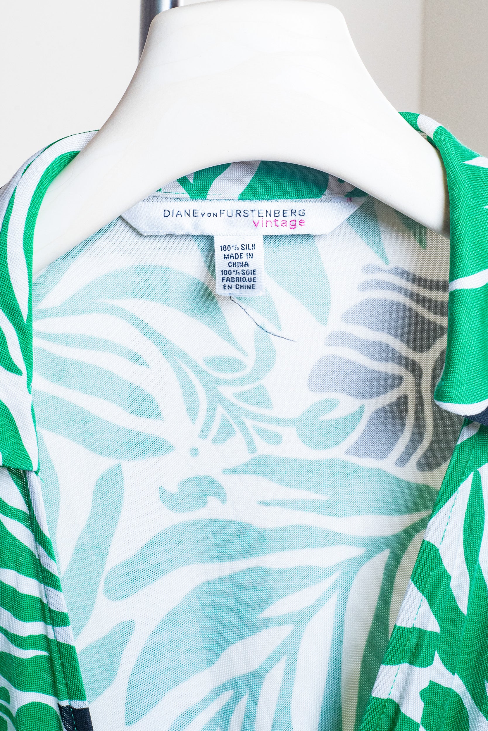 Green Patterned Wrap Dress
