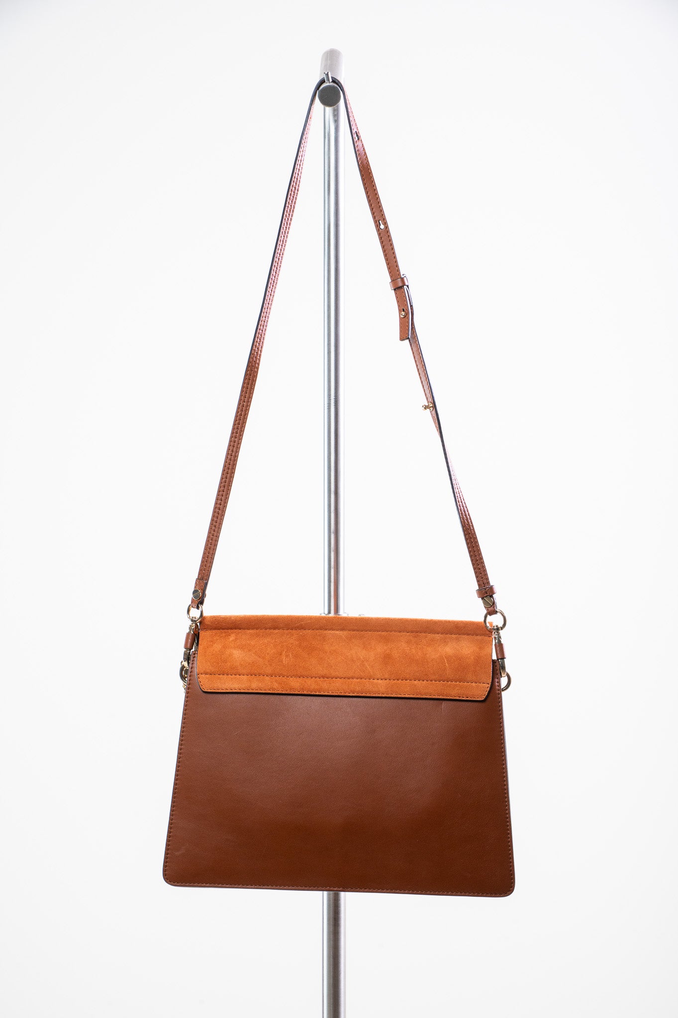 Camel Suede and Leather Faye Shoulder Bag