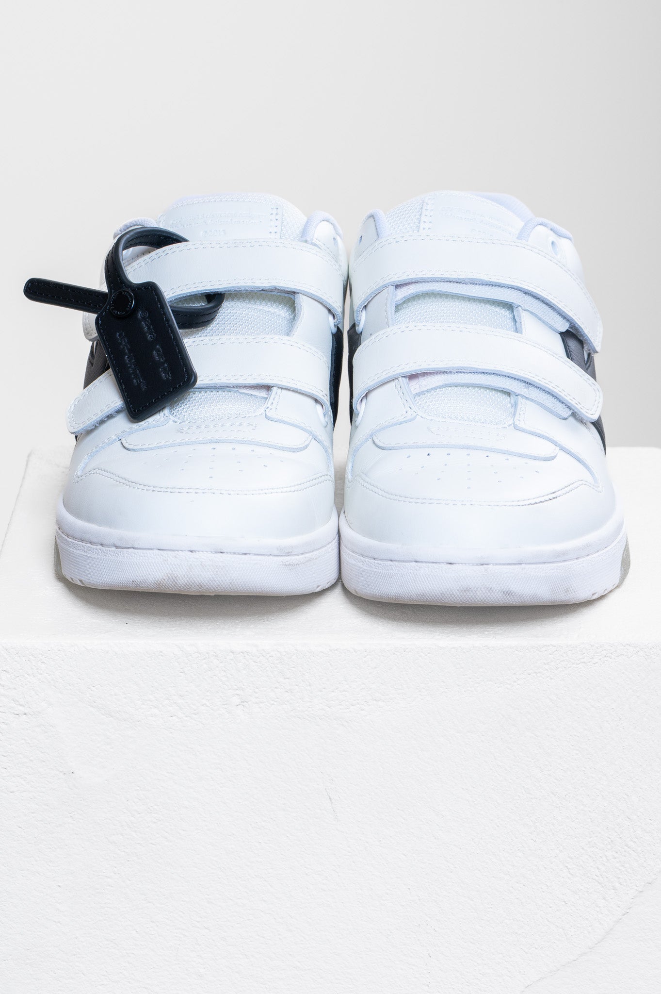 White & Black Out of Office Strap Sneakers