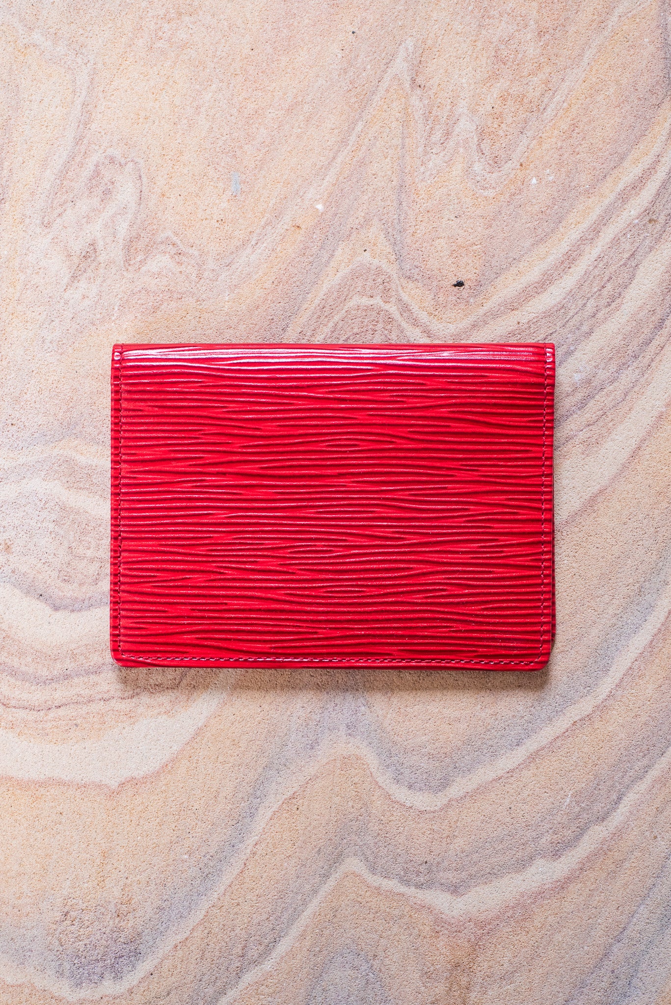 Red Epi Leather Card Holder