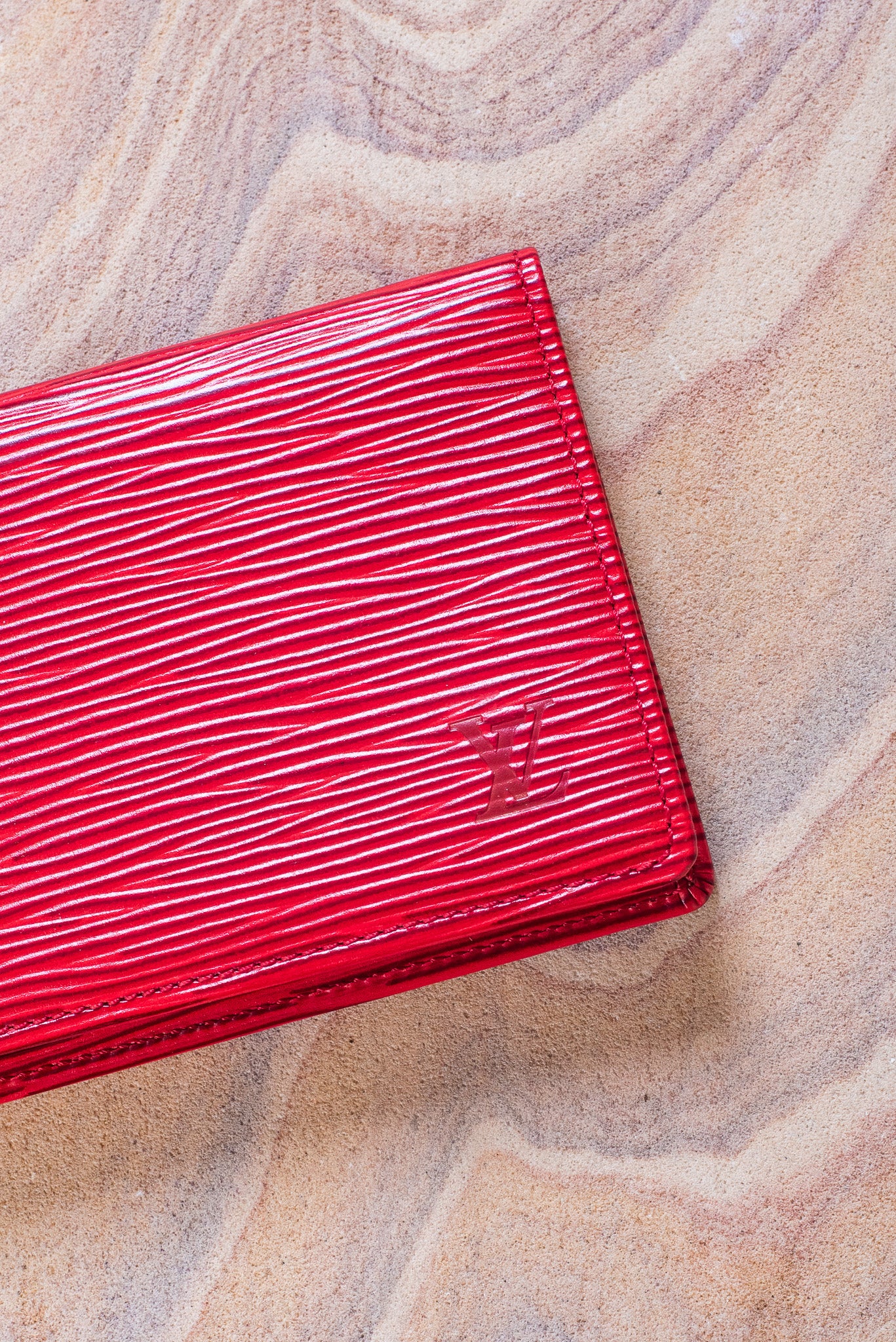 Red Epi Leather Card Holder