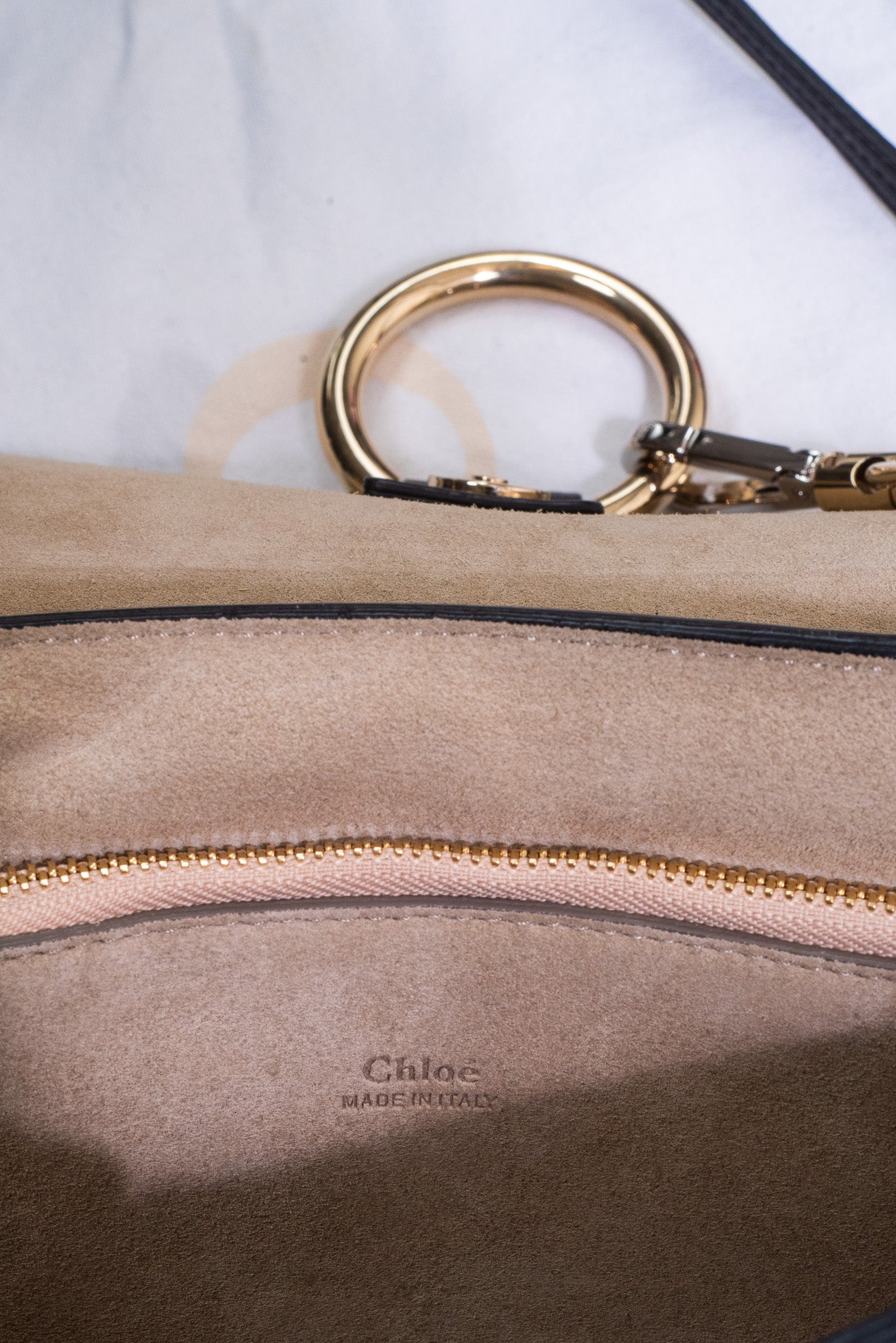 Camel Suede and Leather Faye Shoulder Bag