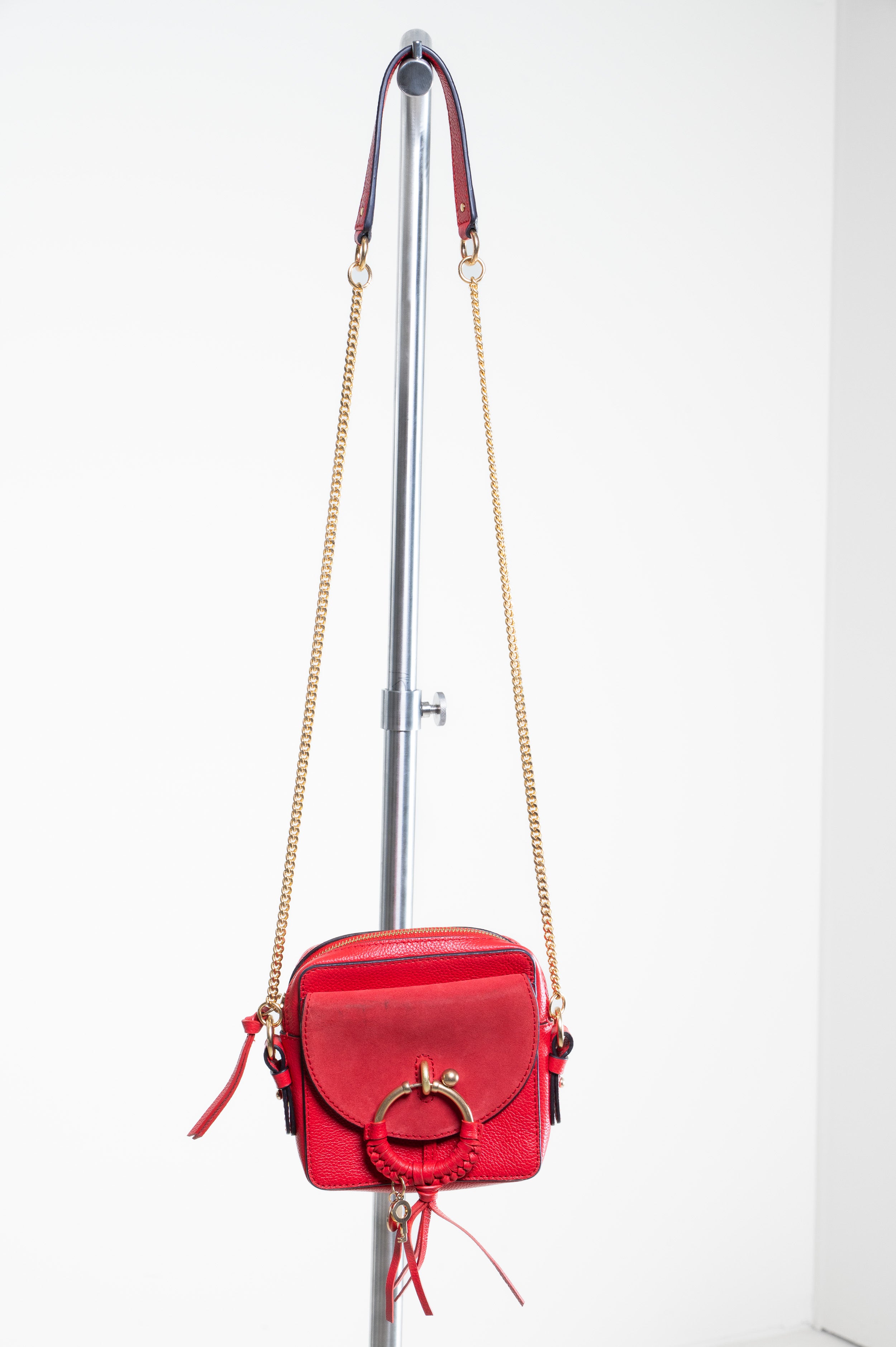 Front view of See by Chloé Small Red Joan Crossbody