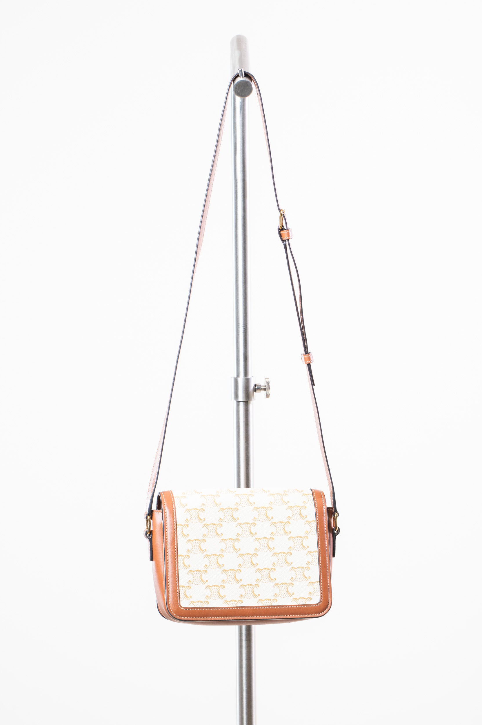 Back view of Celine Teen Triomphe Canvas Leather Crossbody Bag
