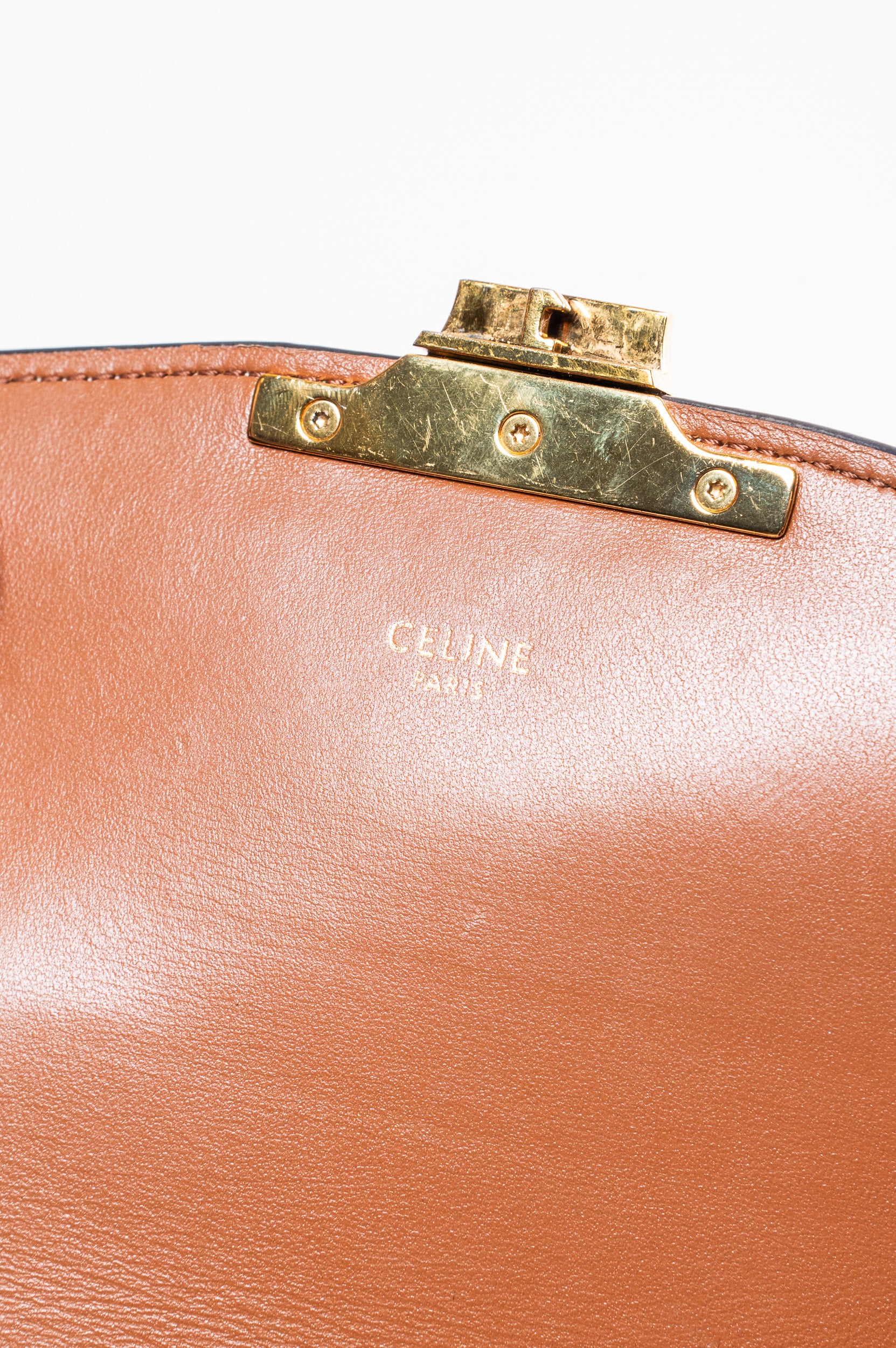Hardware of Celine Teen Triomphe Canvas Leather Crossbody Bag
