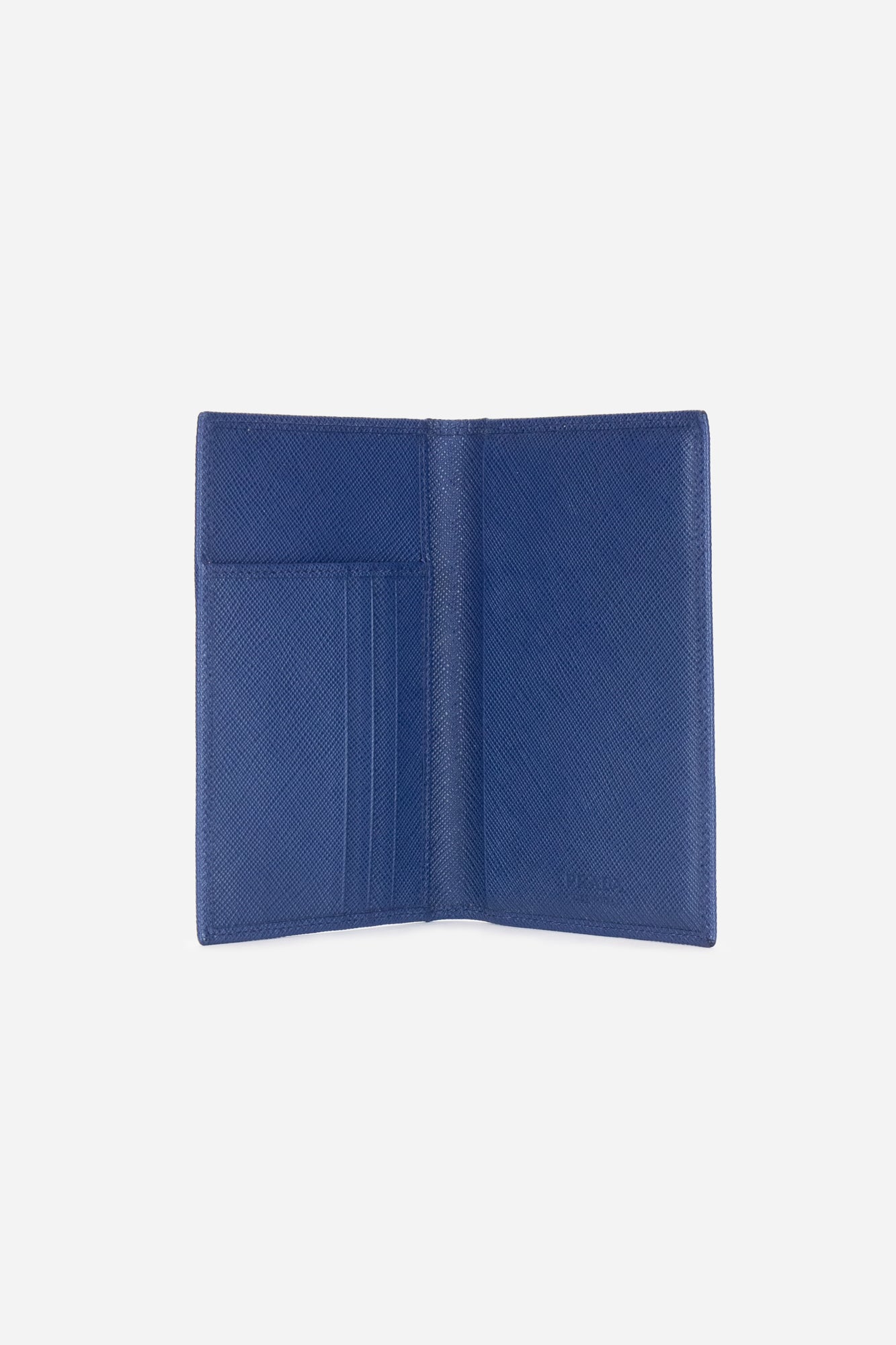 Blue Saffiano Leather Passport Holder