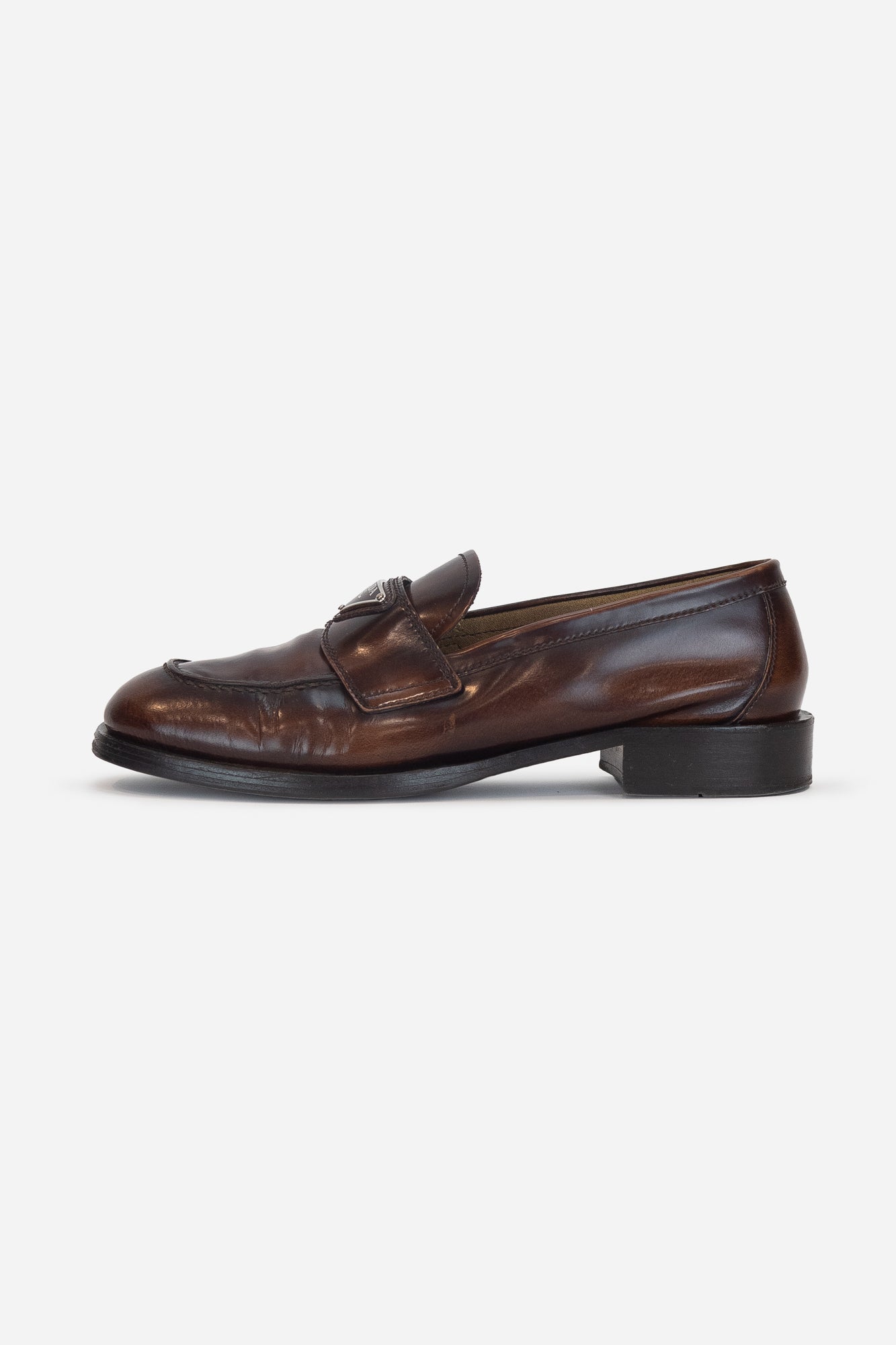 Brown Triangle Logo Loafer