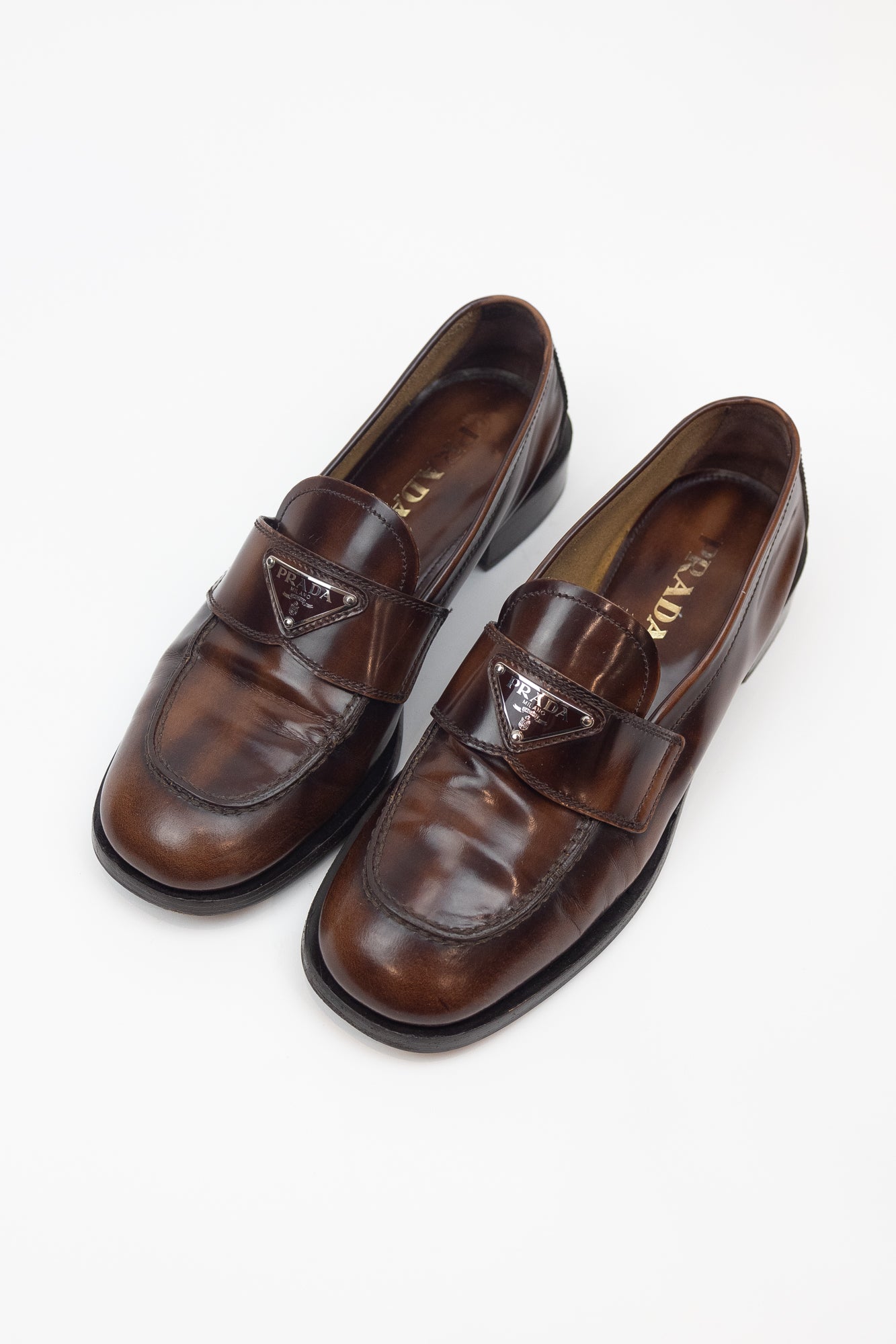 Brown Triangle Logo Loafer