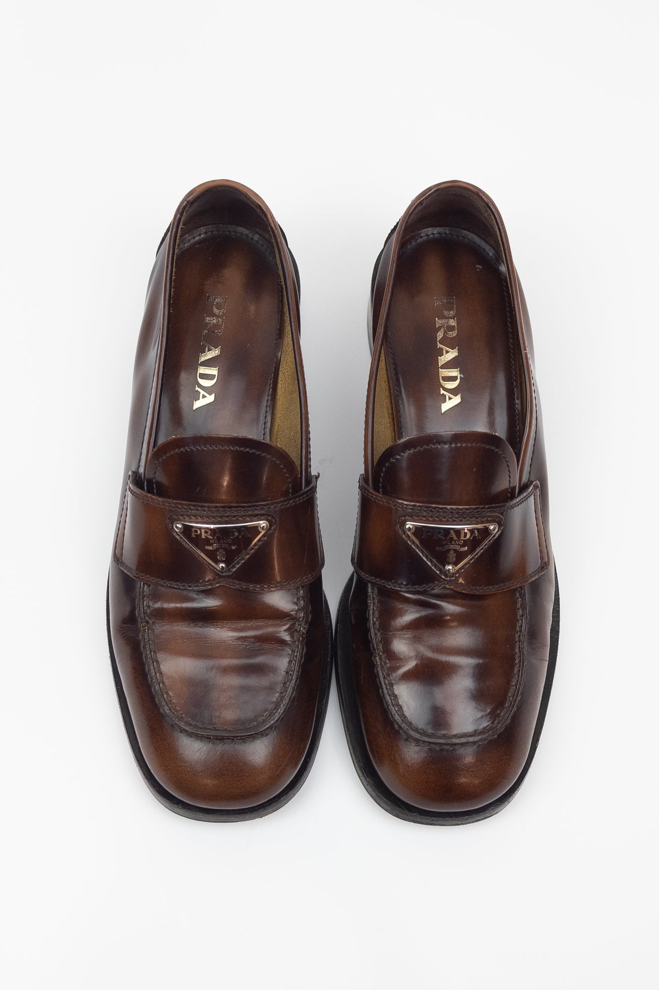 Brown Triangle Logo Loafer