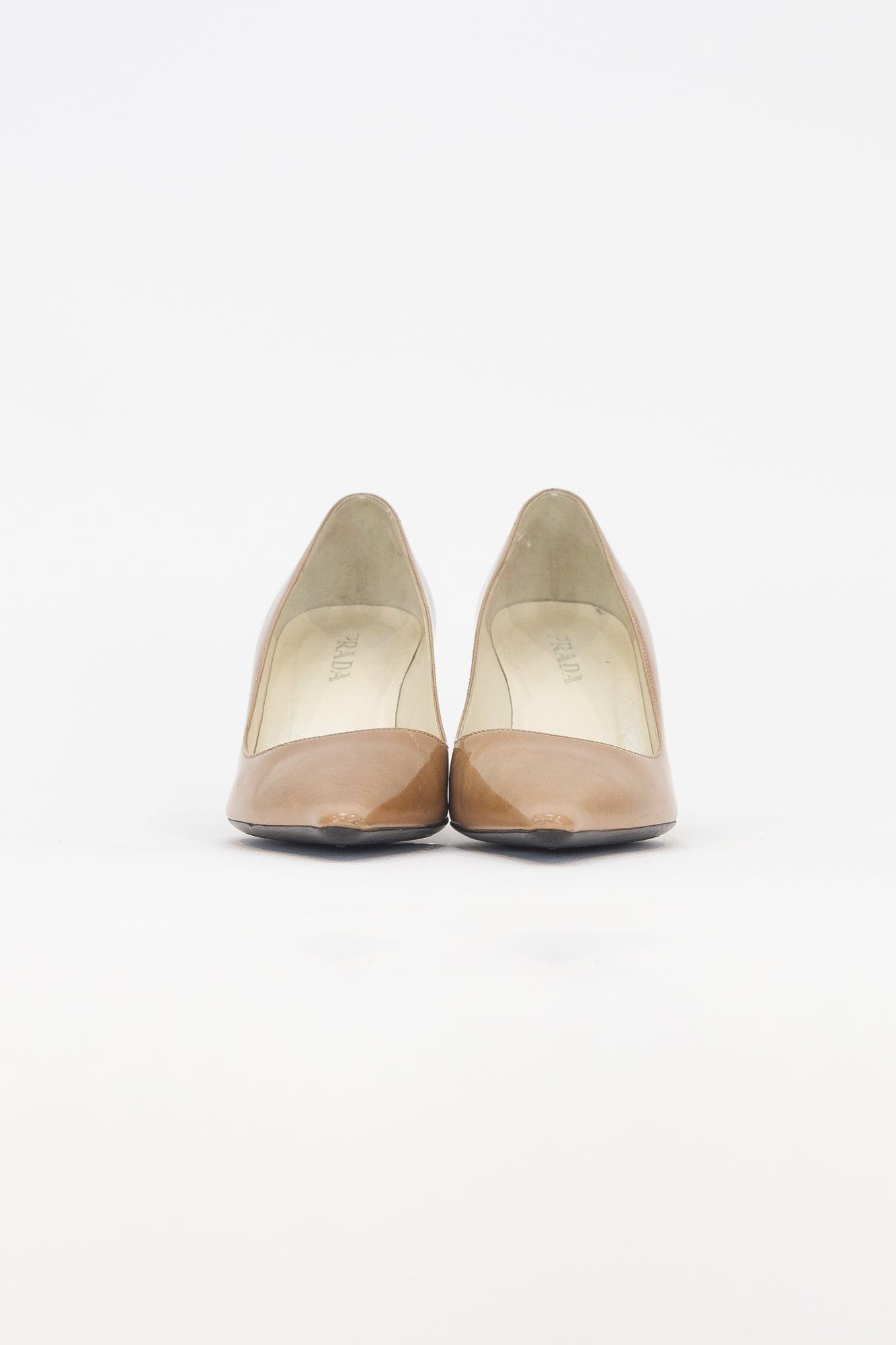 Light Beige Pointed Patent Toe Pump