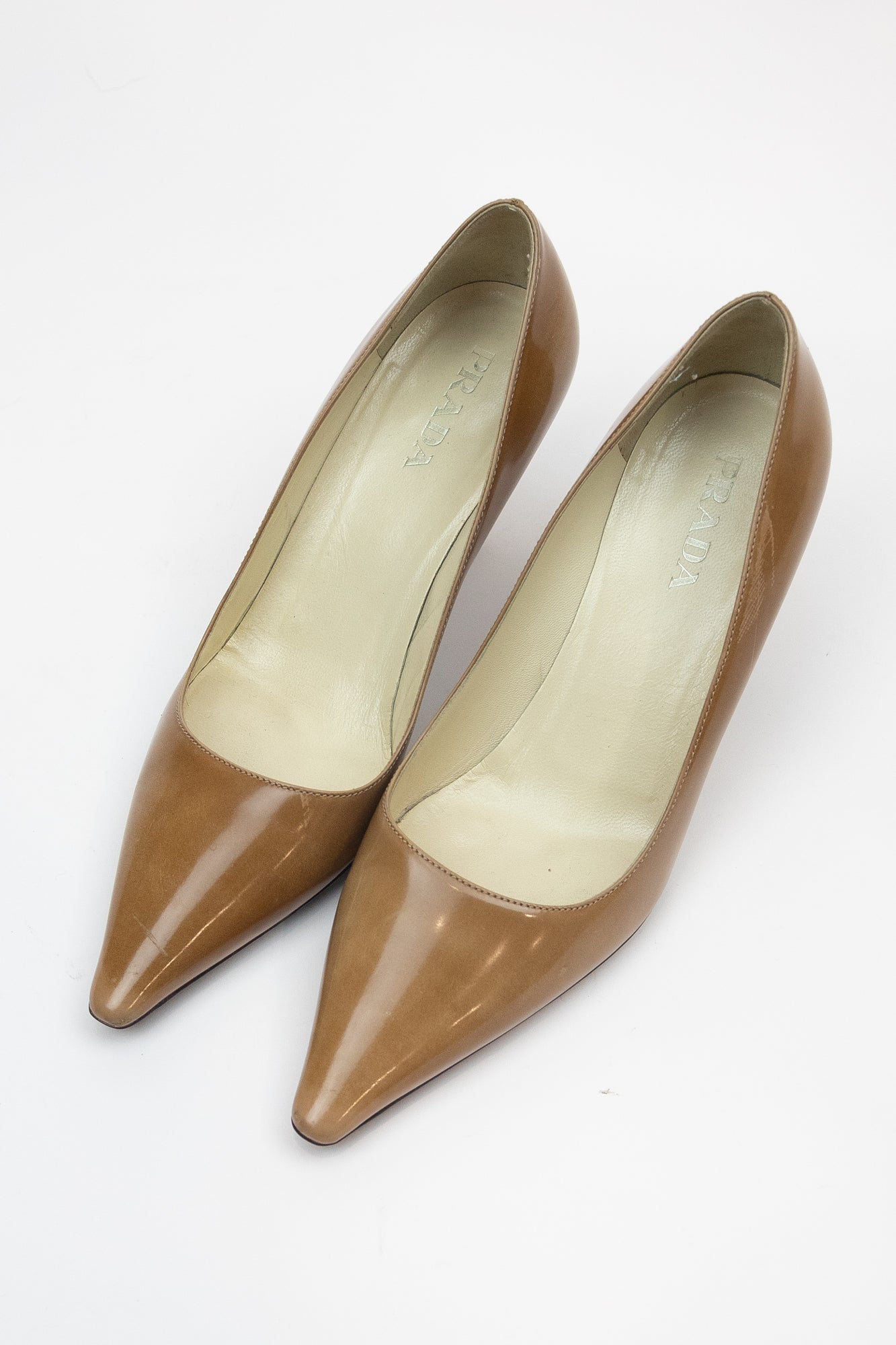 Light Beige Pointed Patent Toe Pump