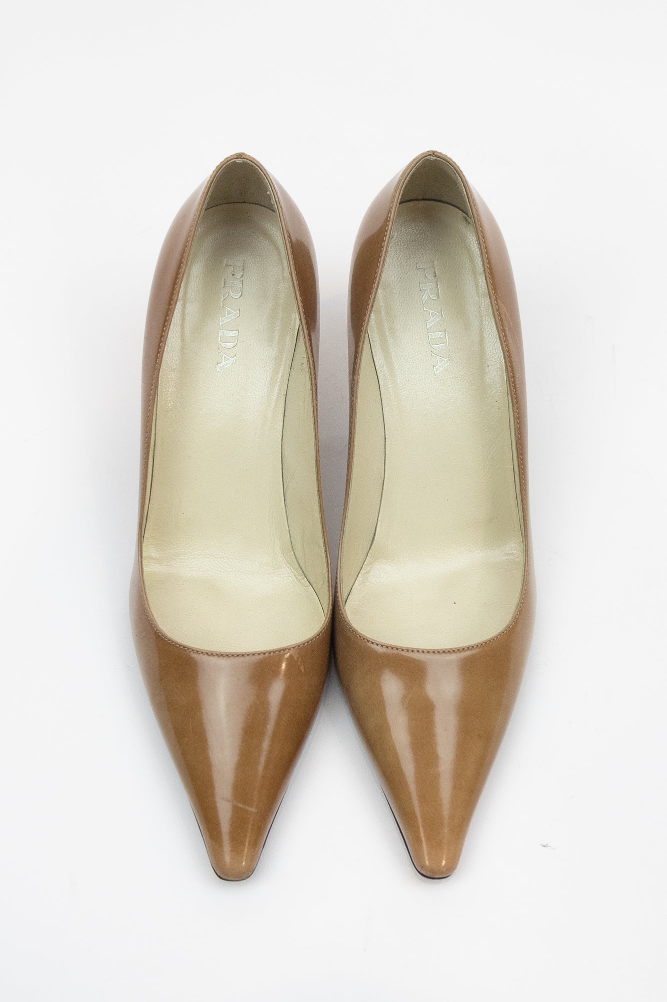 Light Beige Pointed Patent Toe Pump